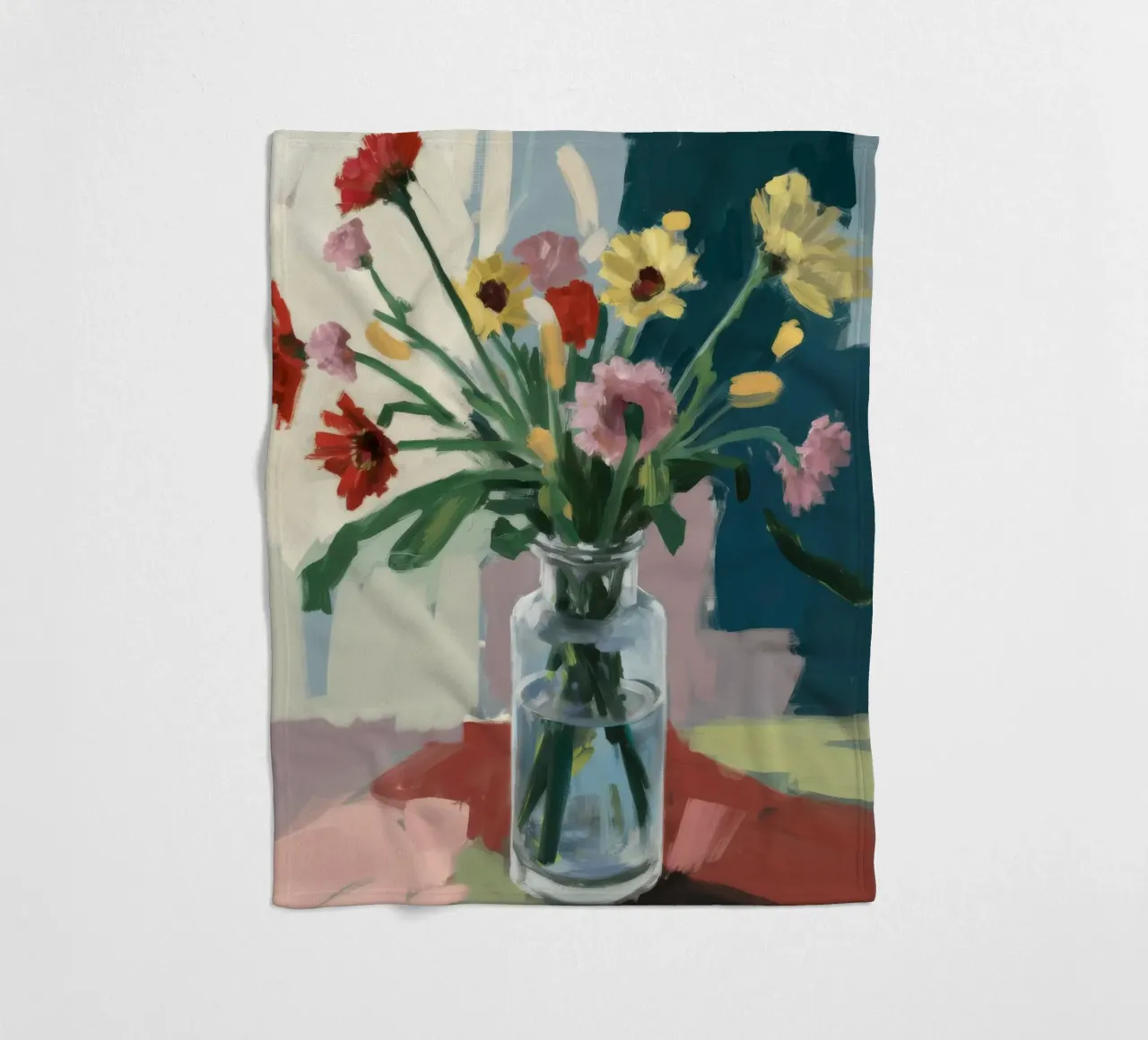 Vaso trasparente Moody Blooms coperta in pile da Stone Decade