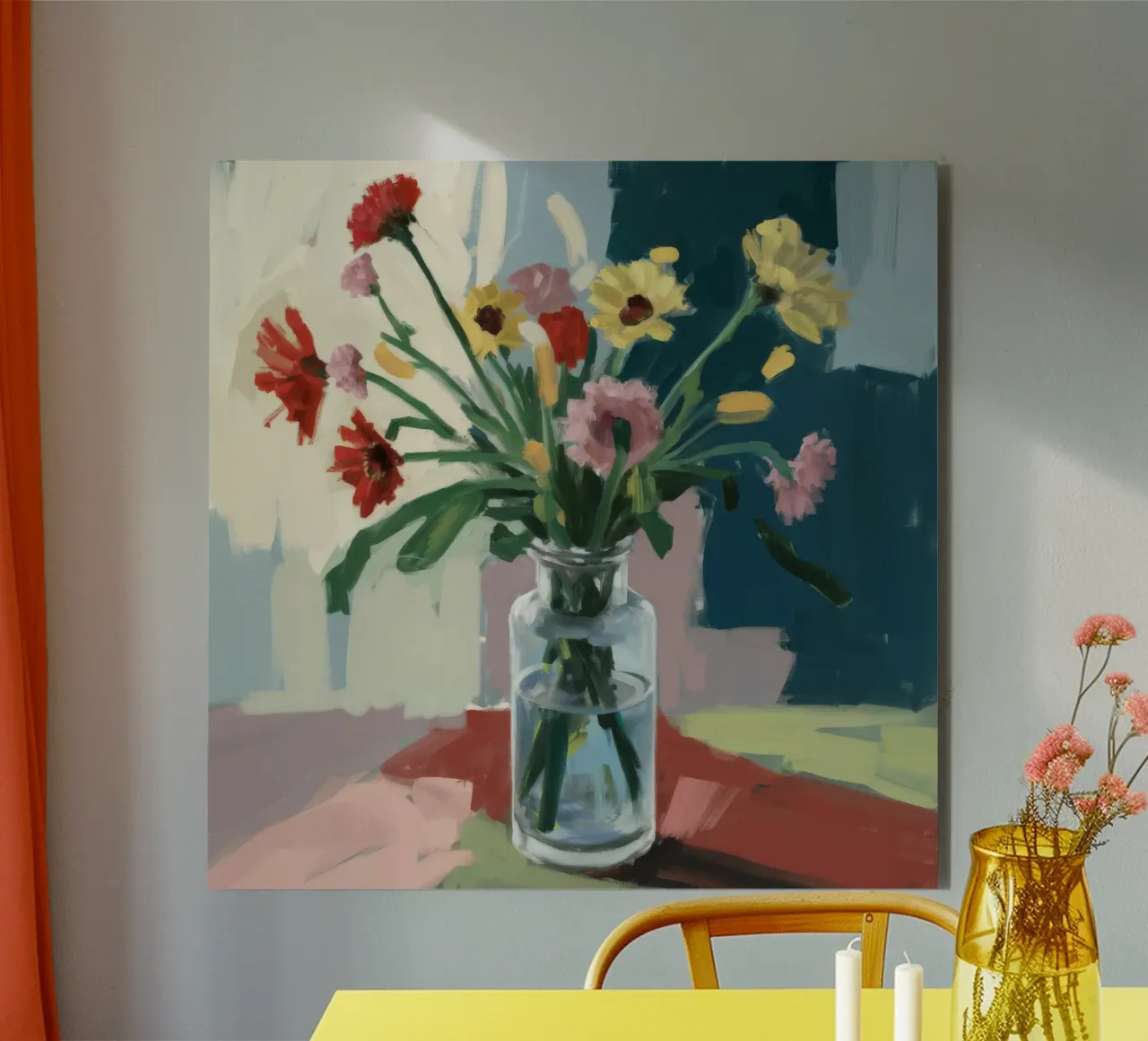 Vaso trasparente Moody Blooms pannello forex da Stone Decade