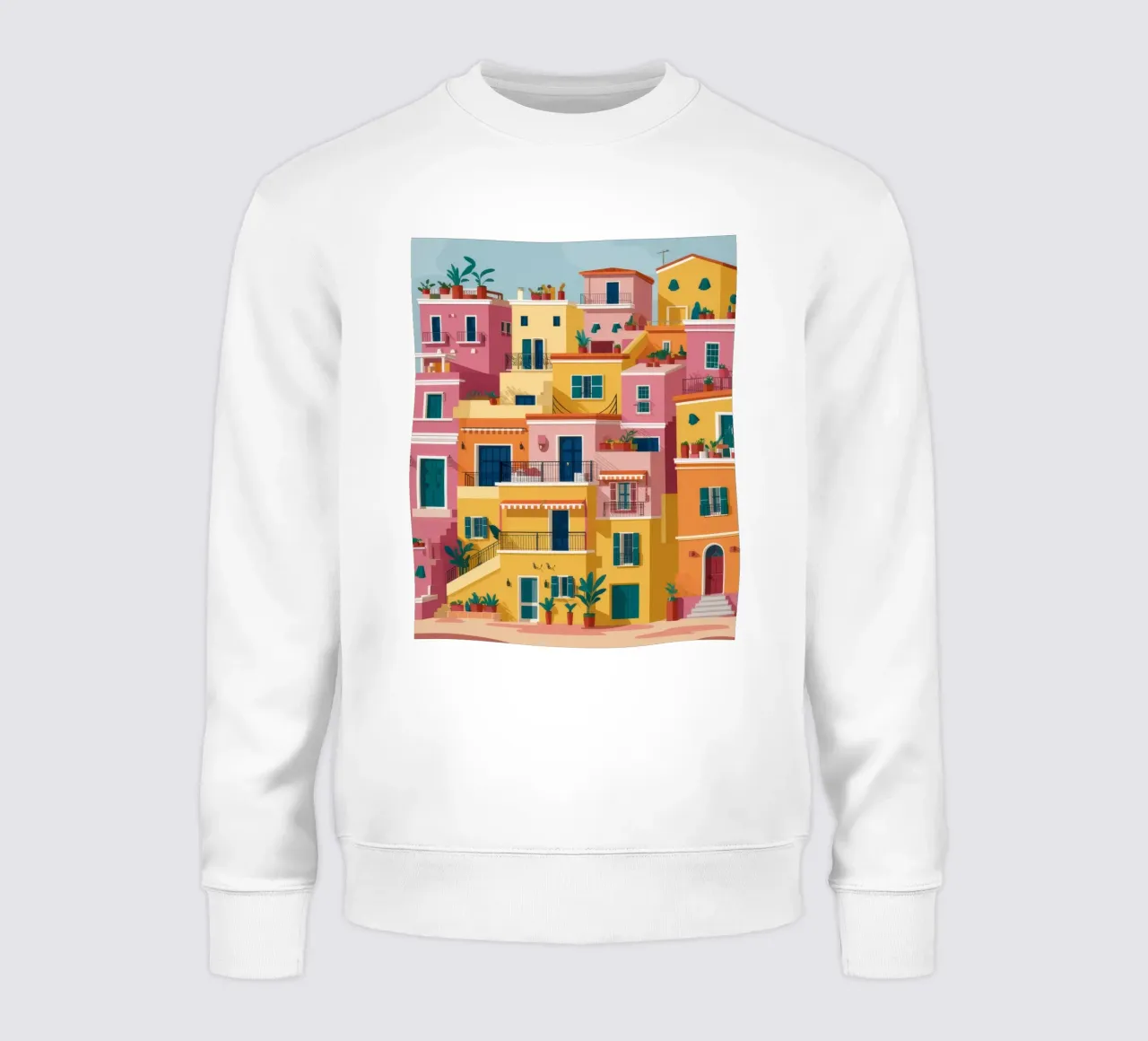 Villaggio colorato in collina felpa da Muse Artworks