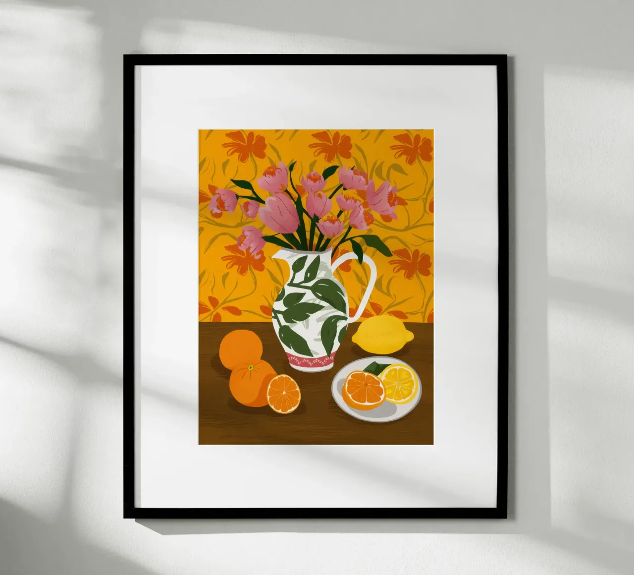 Medley di arance e limoni poster con telaio in legno da Stone Decade