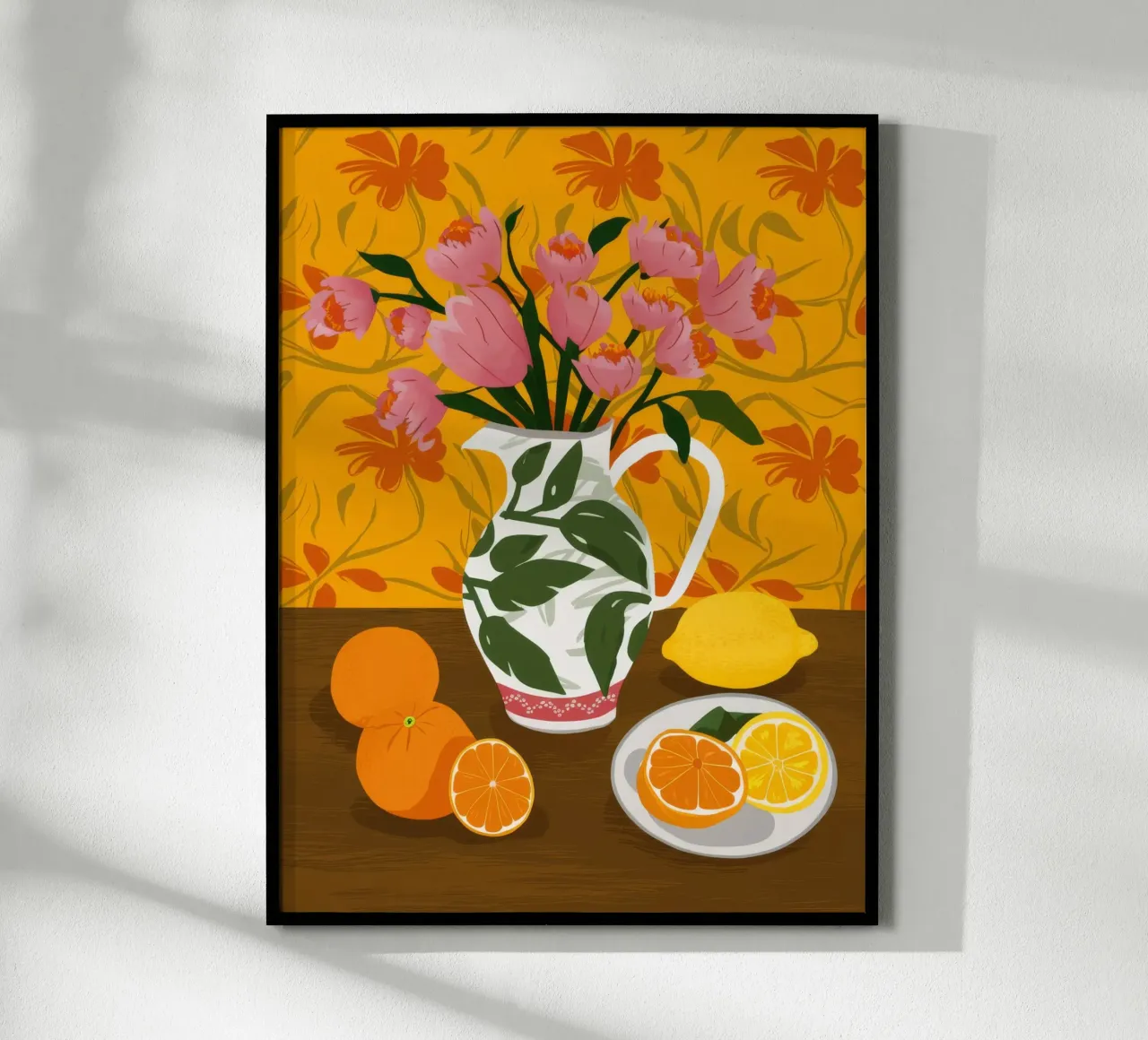 Medley di arance e limoni poster con telaio in legno da Stone Decade