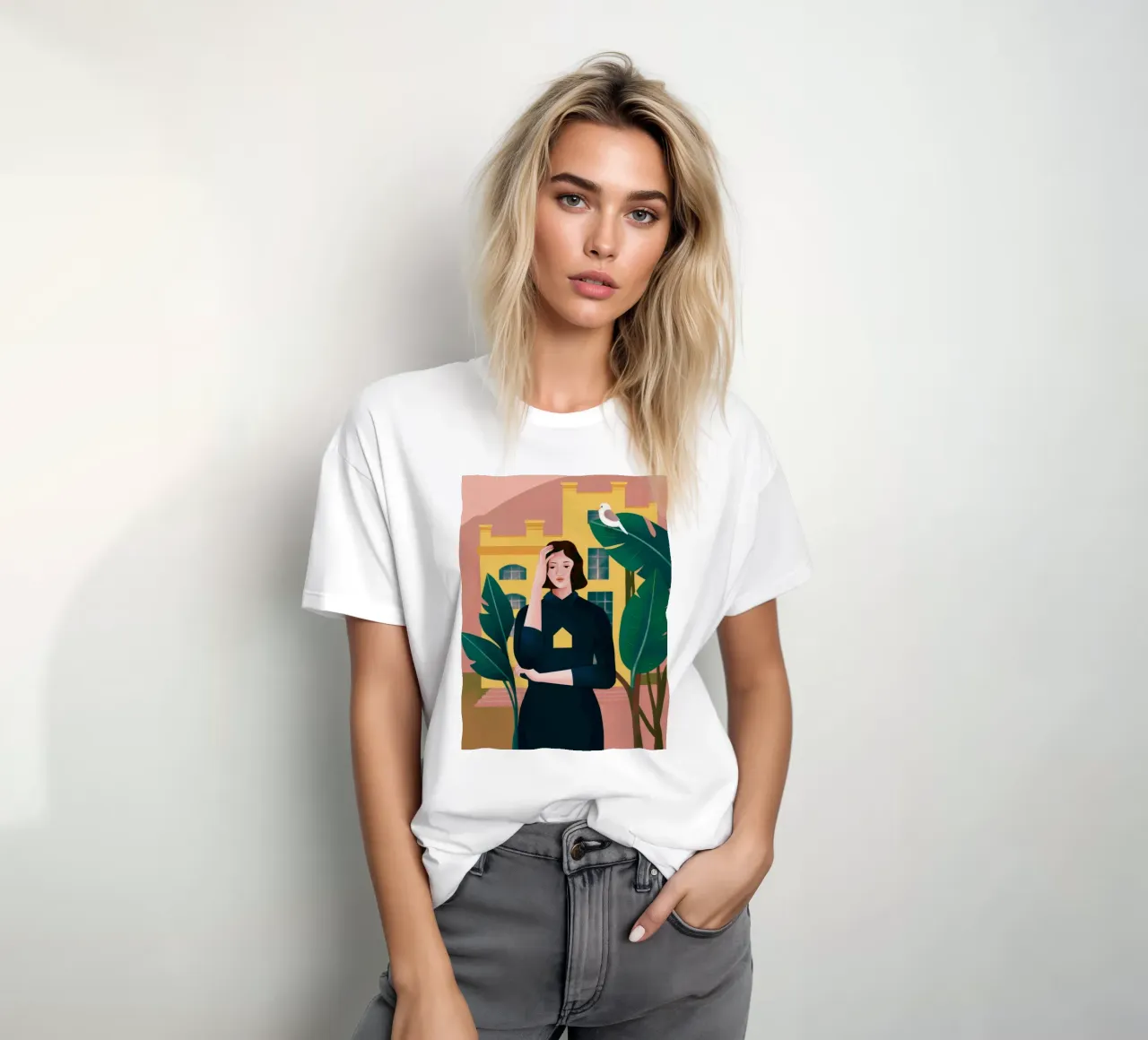 Contemplazione degli uccelli sul balcone t-shirt da Peak Delusion