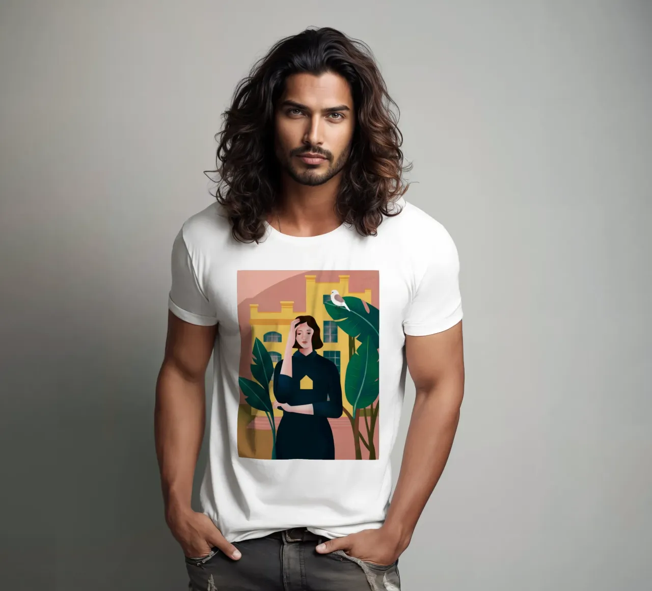 Contemplazione degli uccelli sul balcone t-shirt da Peak Delusion