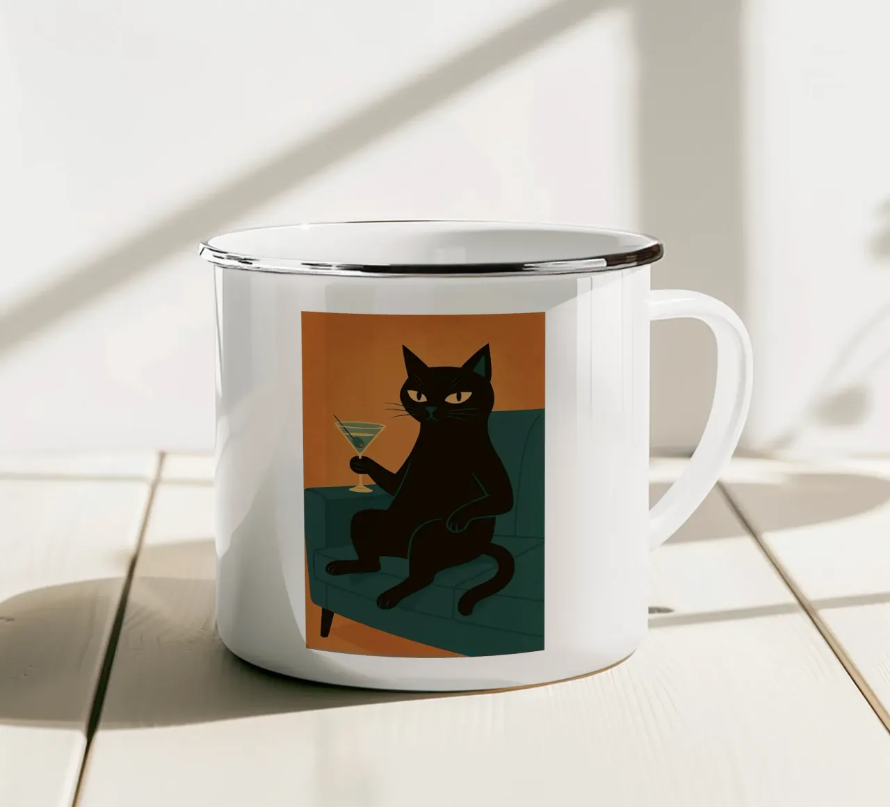 Martini Gatto Nero tazza in smalto da Arjun