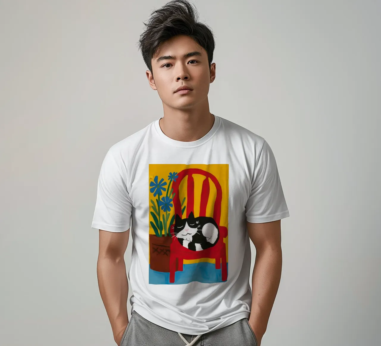 Sedia per gatti addormentati t-shirt da Muse Artworks