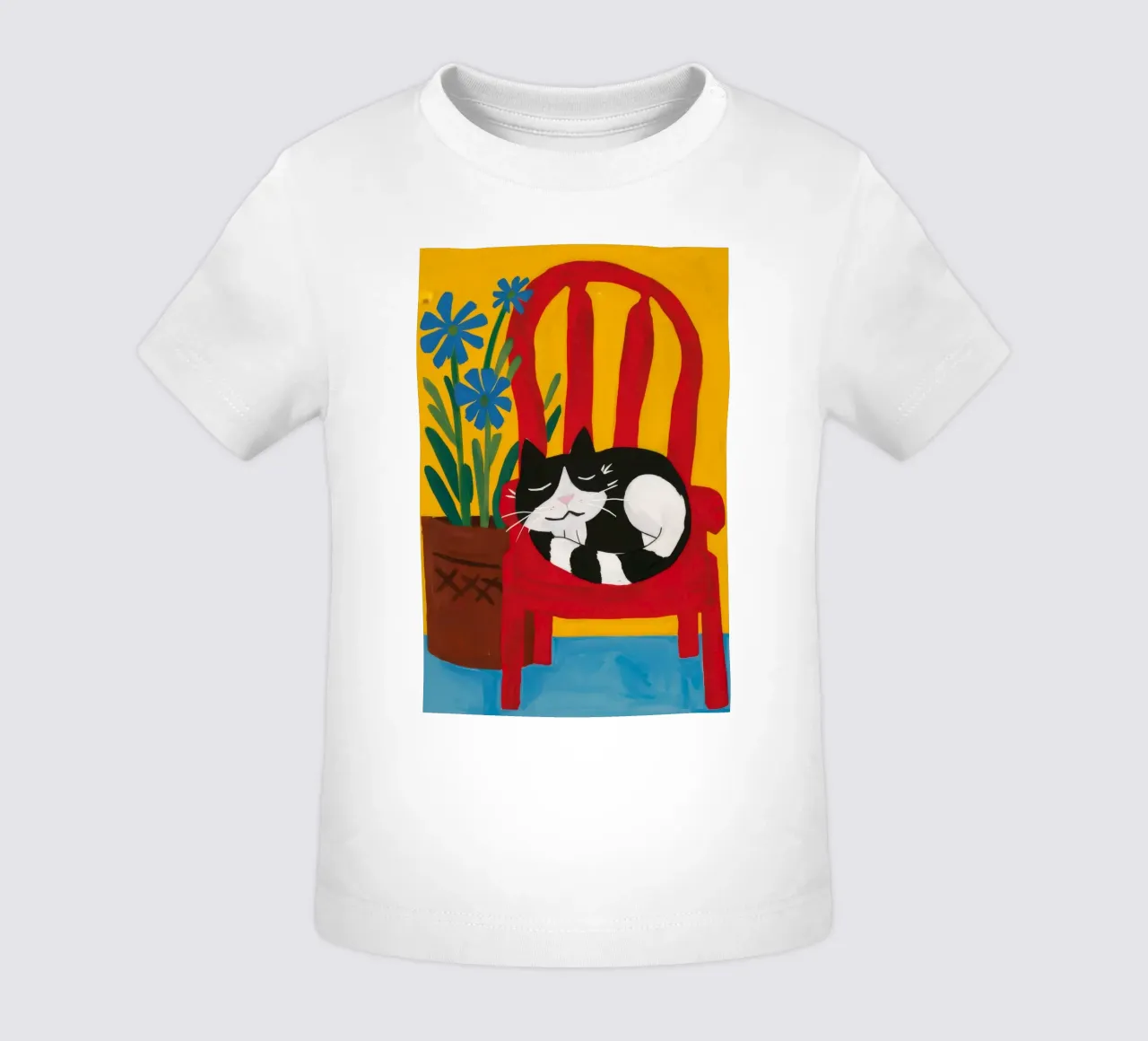 Sedia per gatti addormentati maglietta neonato da Muse Artworks
