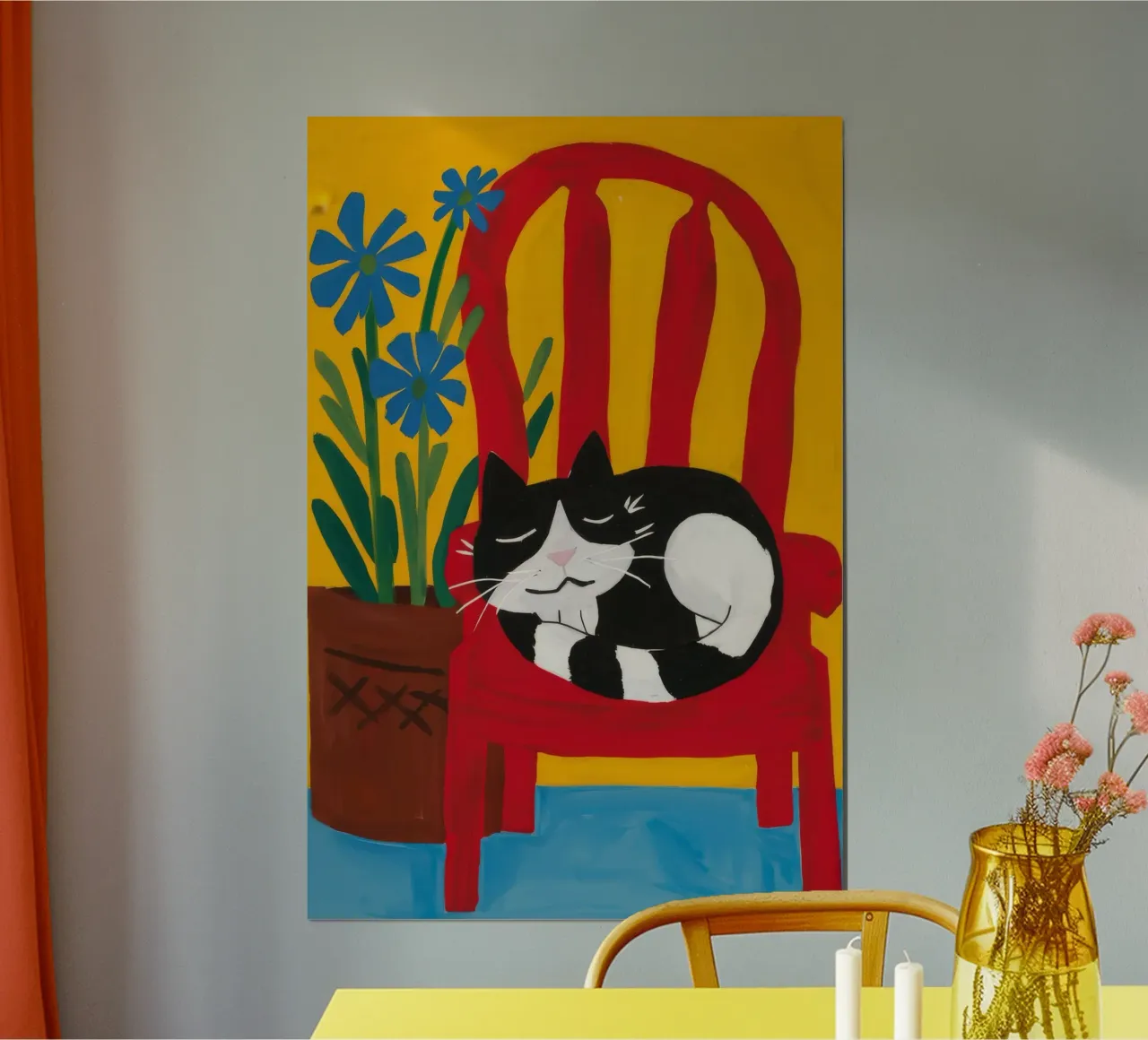 Sedia per gatti addormentati carta hahnemühle da Muse Artworks