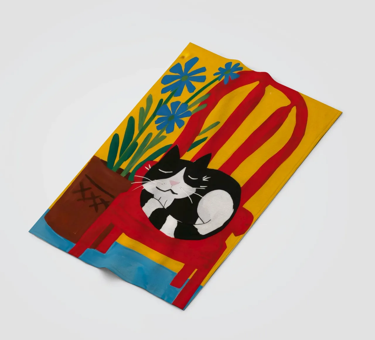 Sedia per gatti addormentati coperta in pile da Muse Artworks