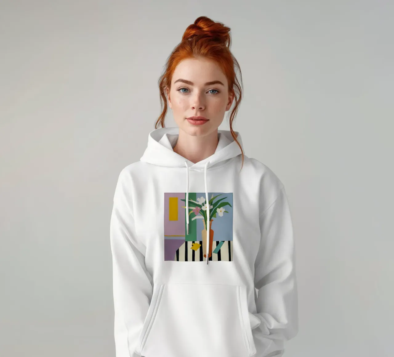 Florero Color Block Limón sudadera con capucha de Stone Decade