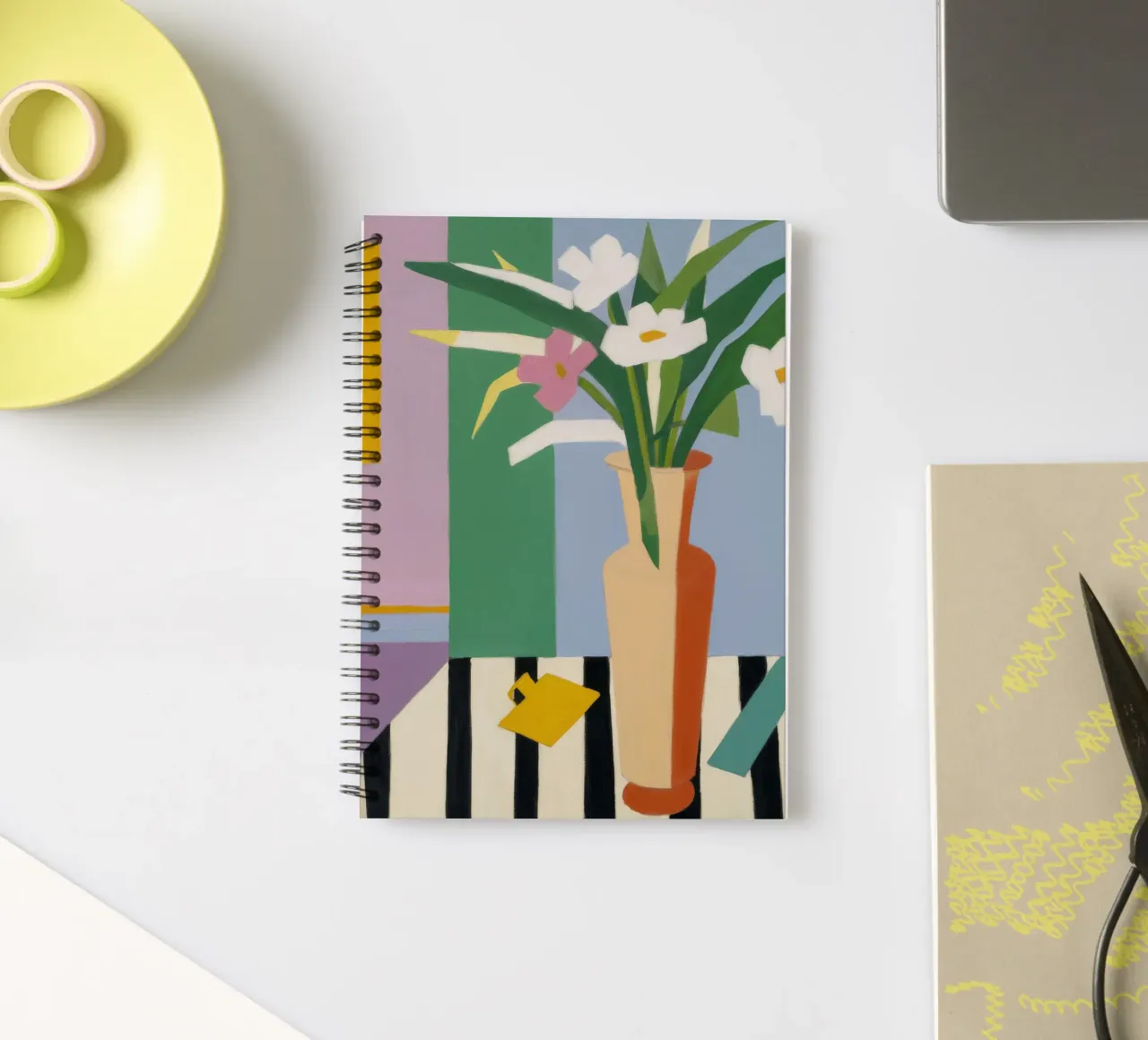 Color Block Lemon Vase spiral notebook by Stone Decade