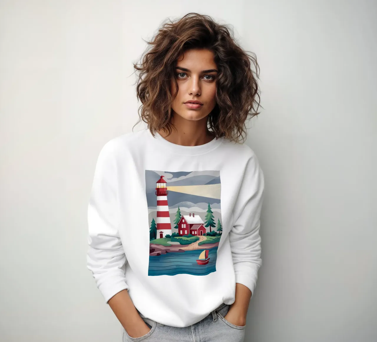 Costa rossa del faro felpa da Muse Artworks
