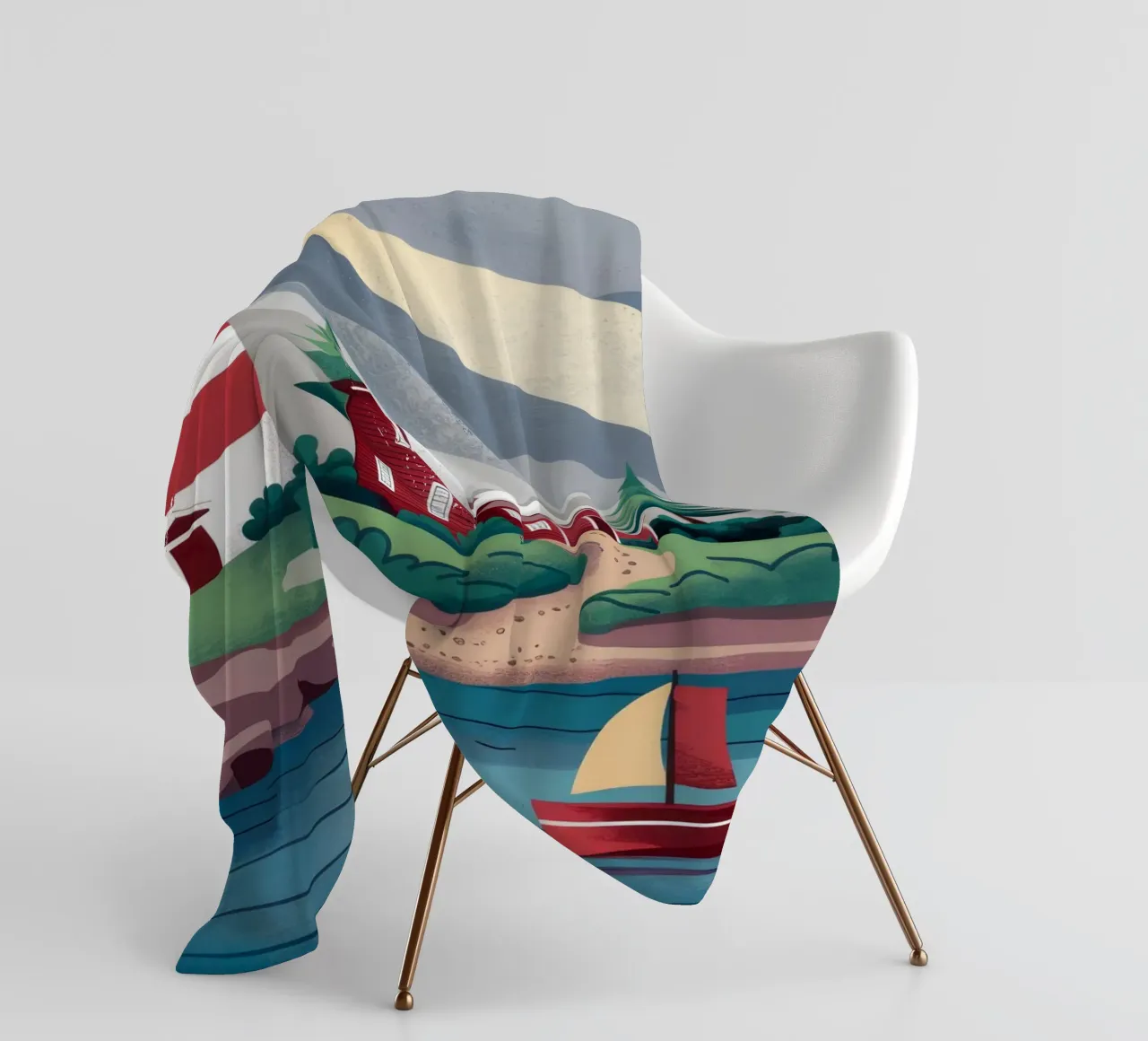 Costa rossa del faro coperta in pile da Muse Artworks