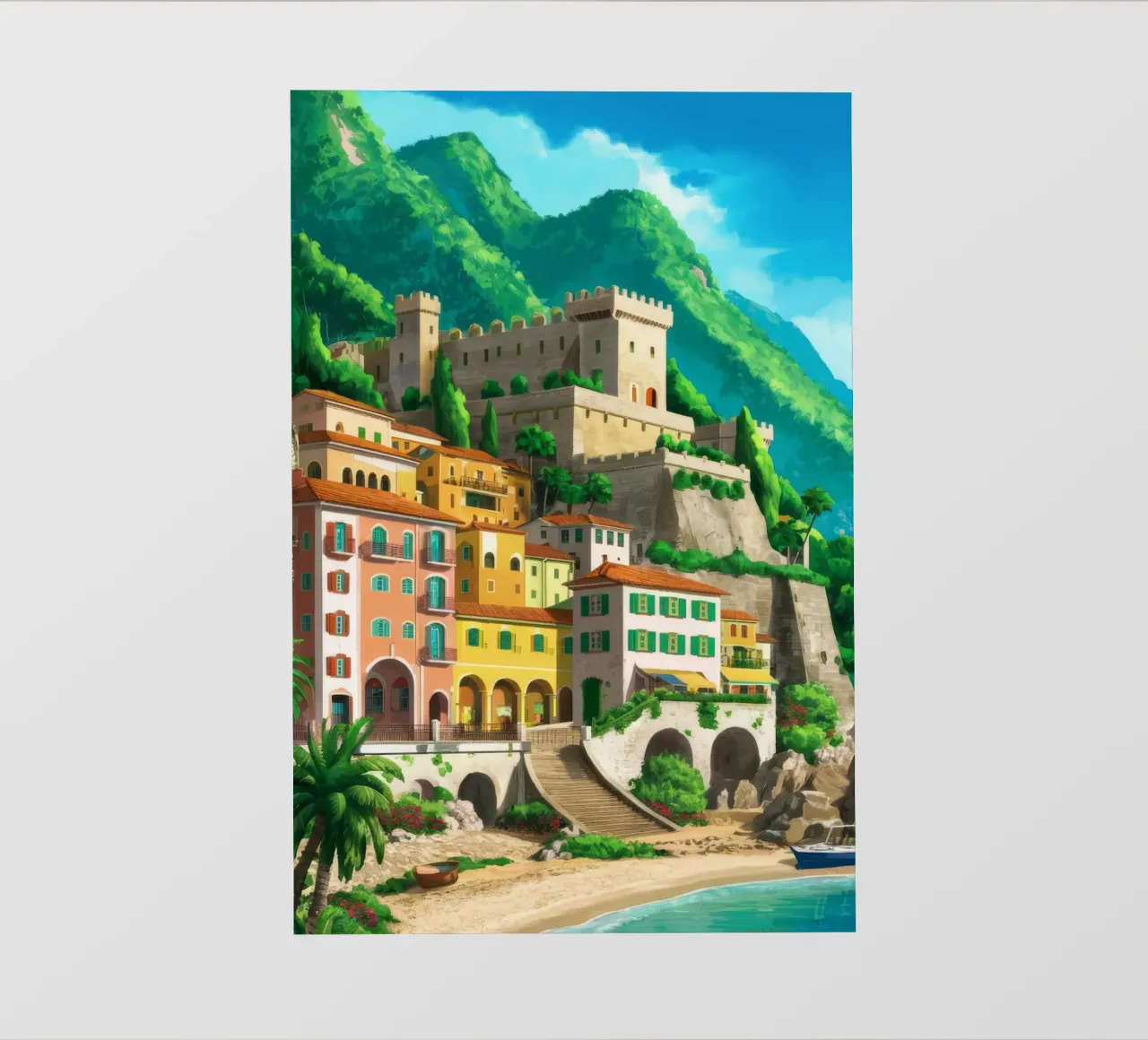 Vista Positano Cliffside telo in pvc da FadeAura