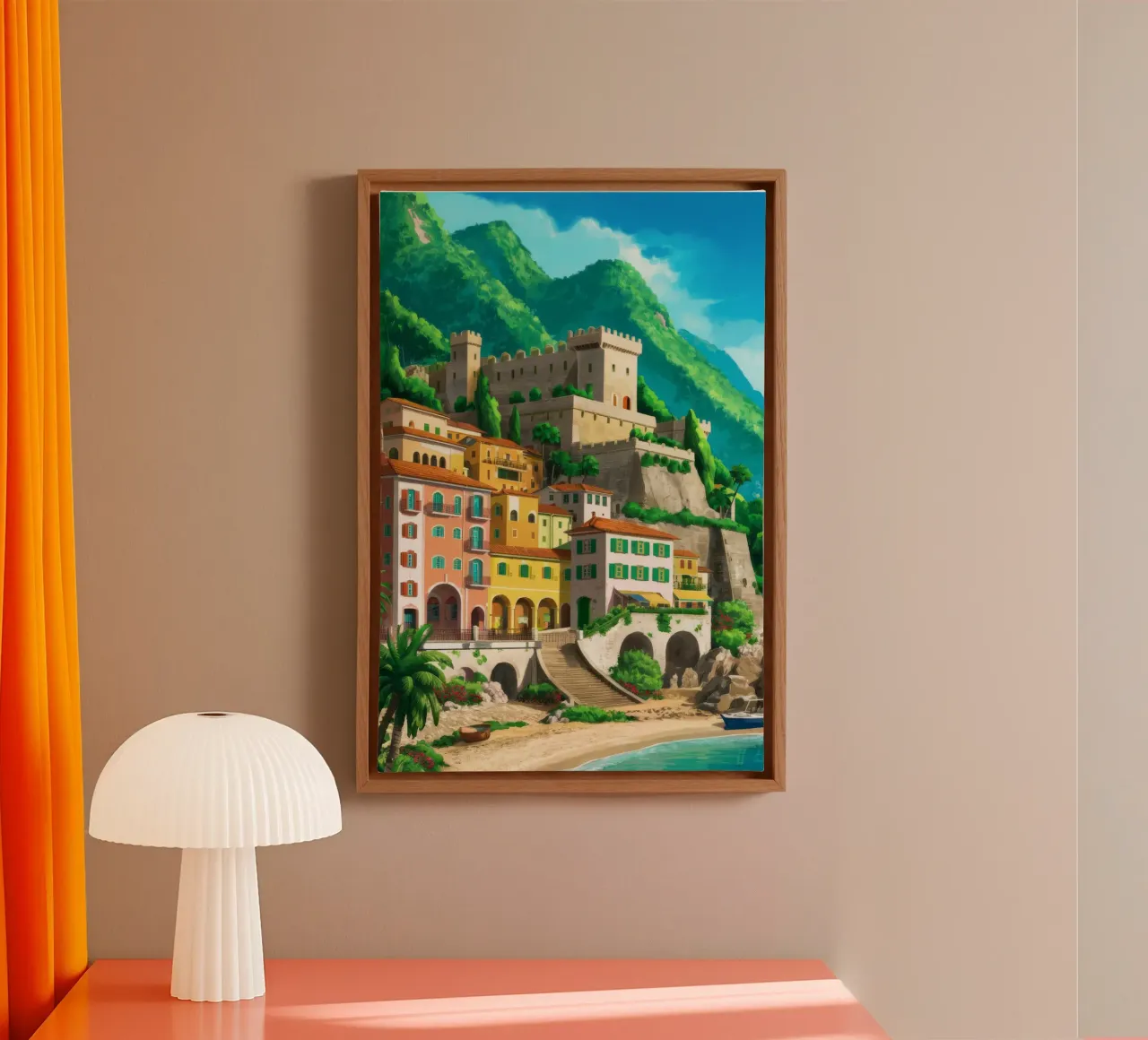 Positano Cliffside Vista canvas by FadeAura