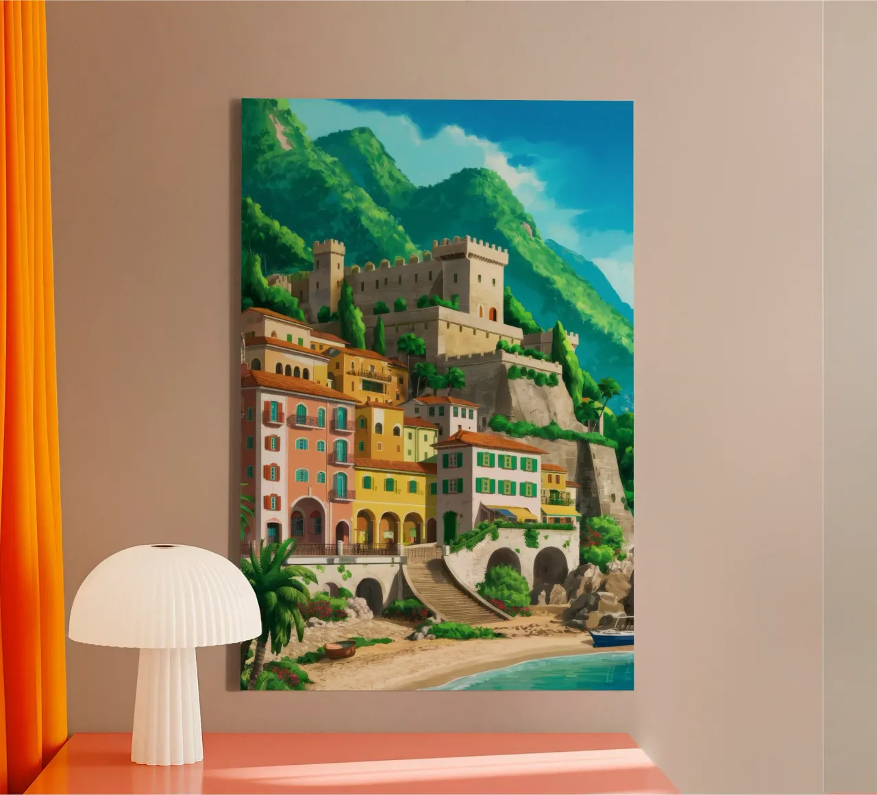Positano Cliffside Vista canvas by FadeAura