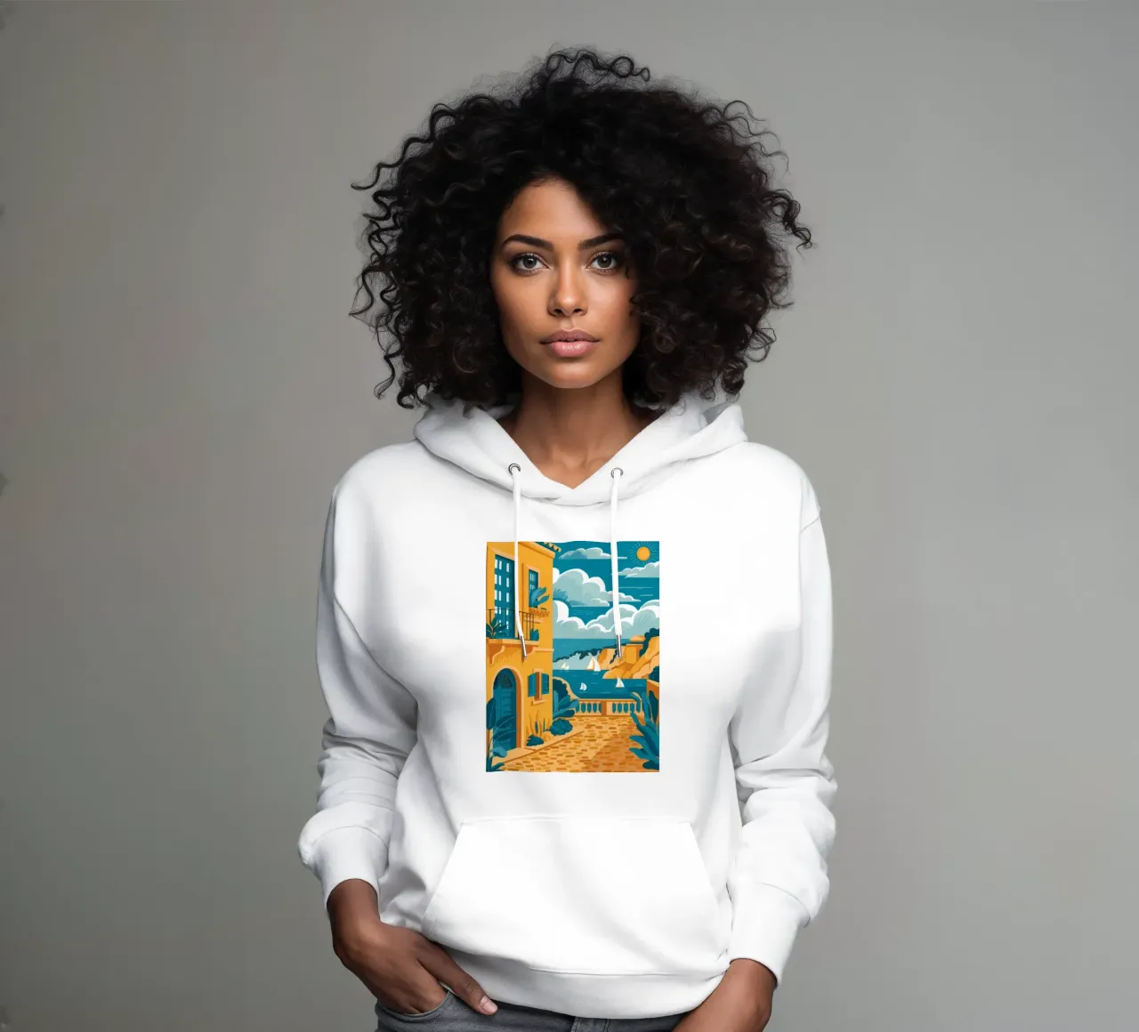 Amalfi Coast Walk hoodie by Muse Artworks