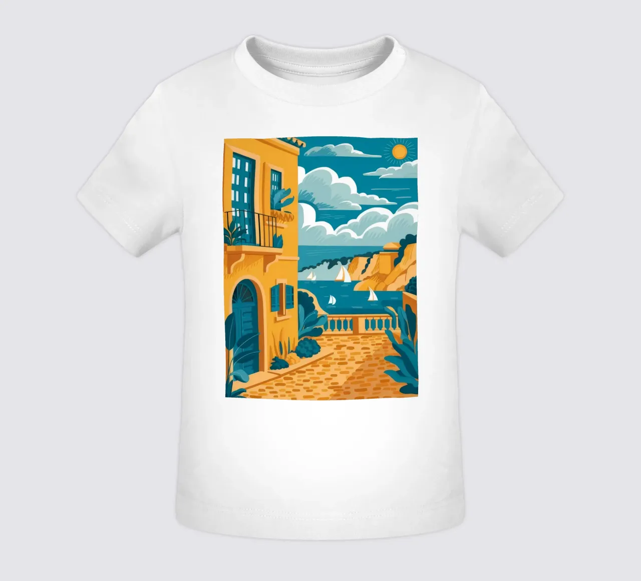 Spaziergang an der Amalfiküste Baby T-Shirt von Muse Artworks