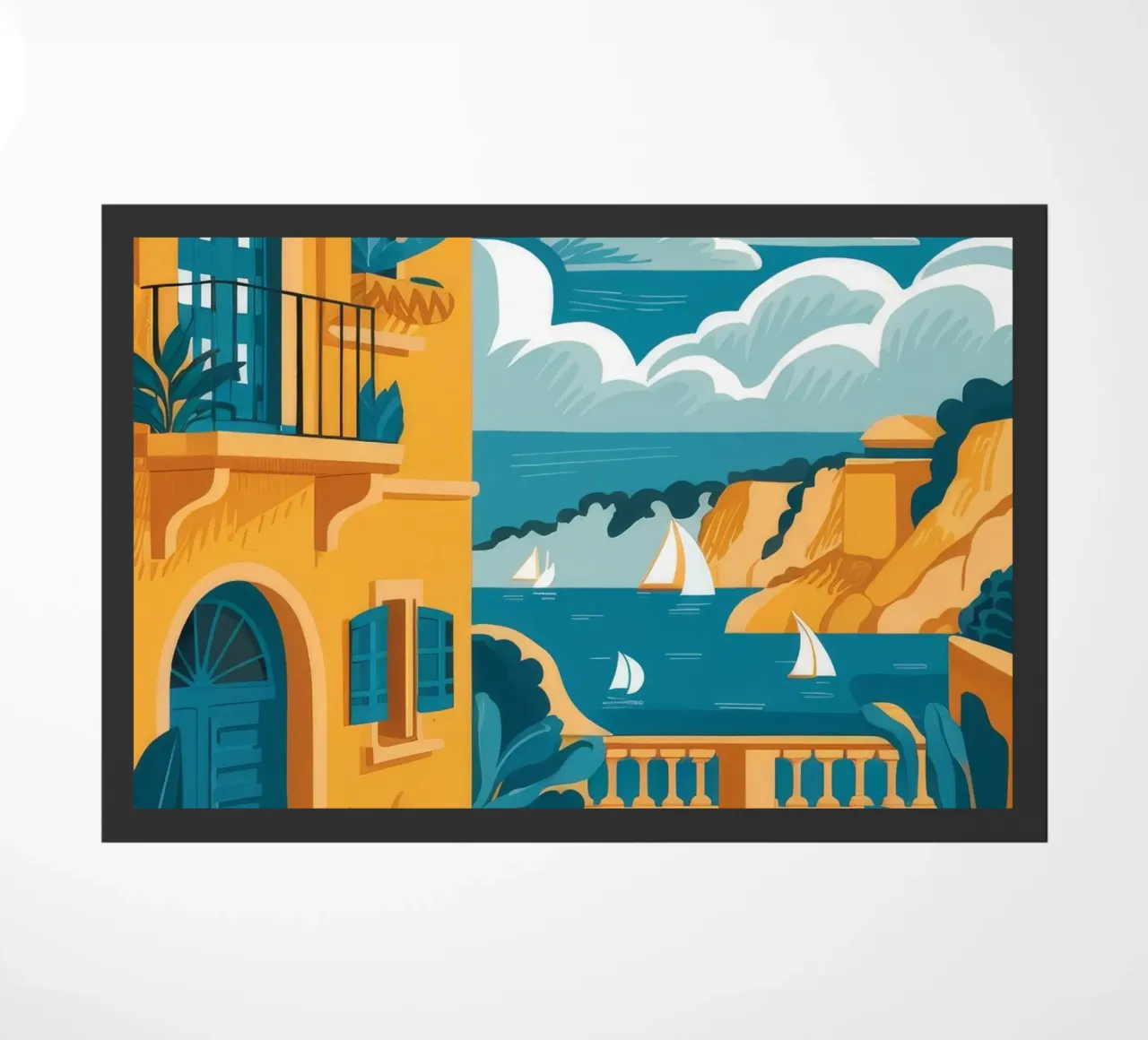 Amalfi Coast Walk doormat by Muse Artworks