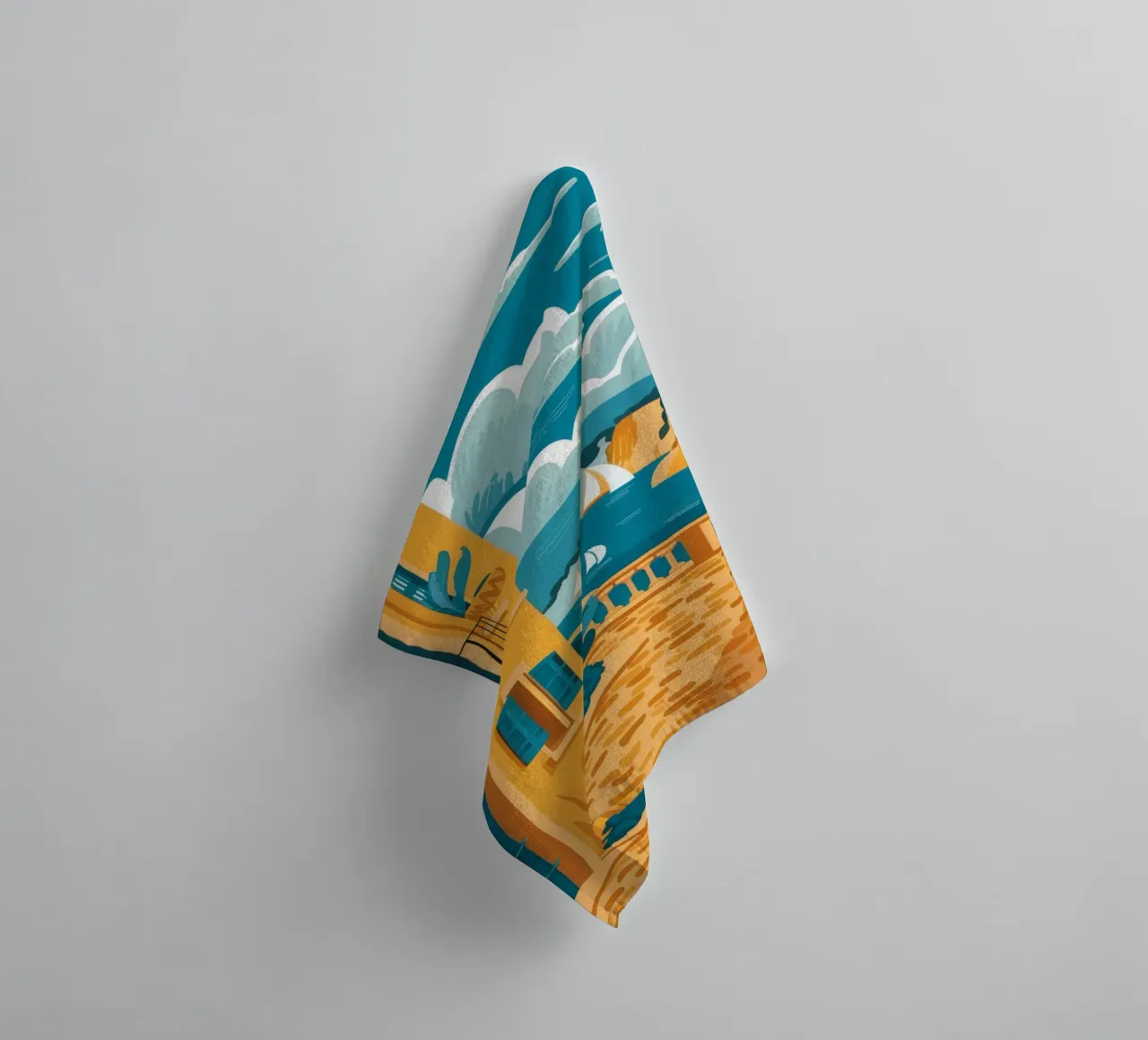 Wandeling langs de Amalfikust badhanddoek van Muse Artworks
