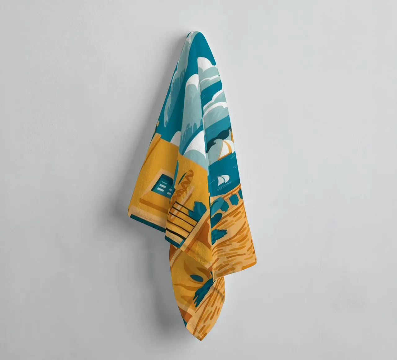 Wandeling langs de Amalfikust badhanddoek van Muse Artworks