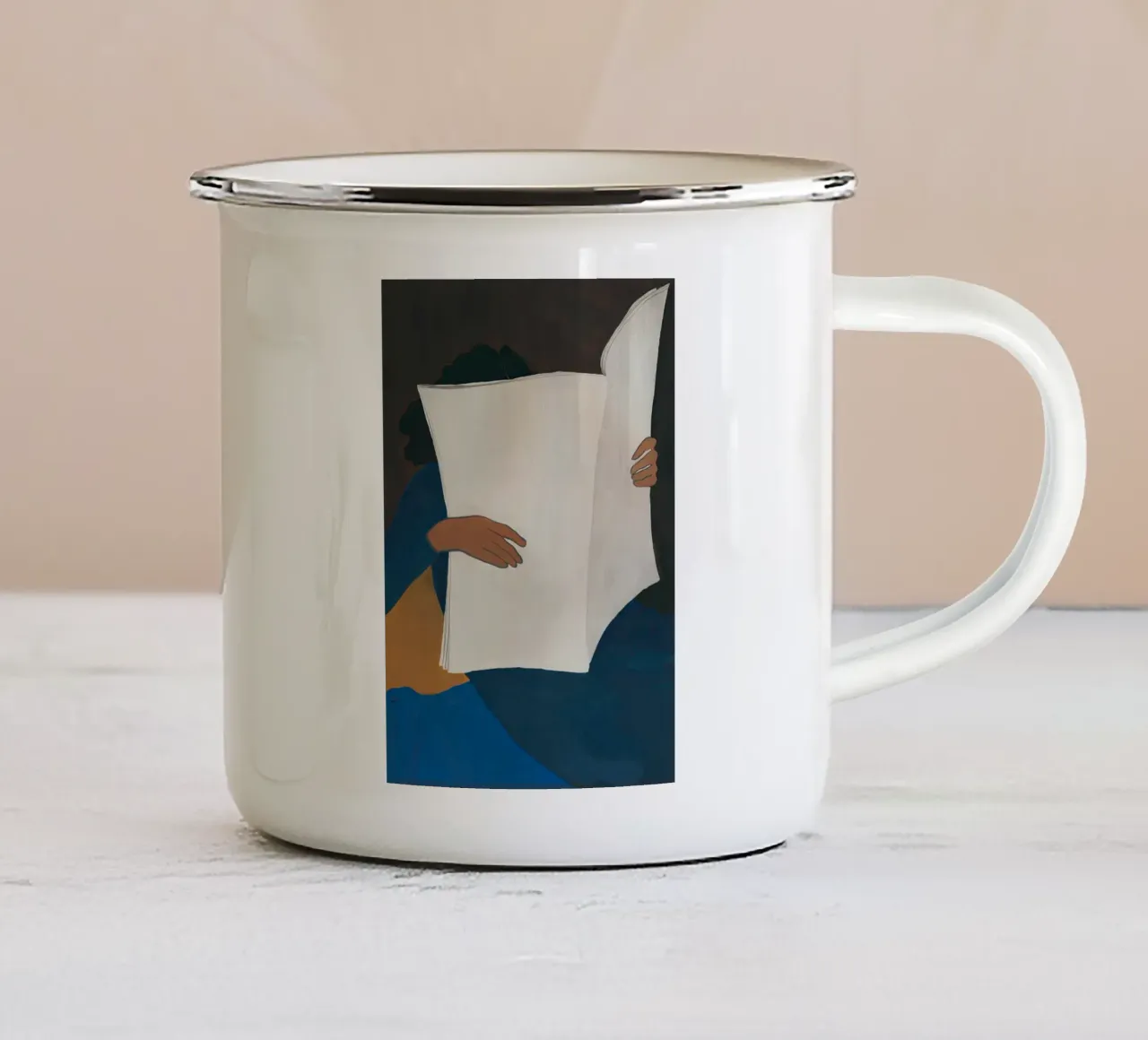 Materiale di lettura Libro di lettura di Hanna Peterson tazza in smalto da Davidprint