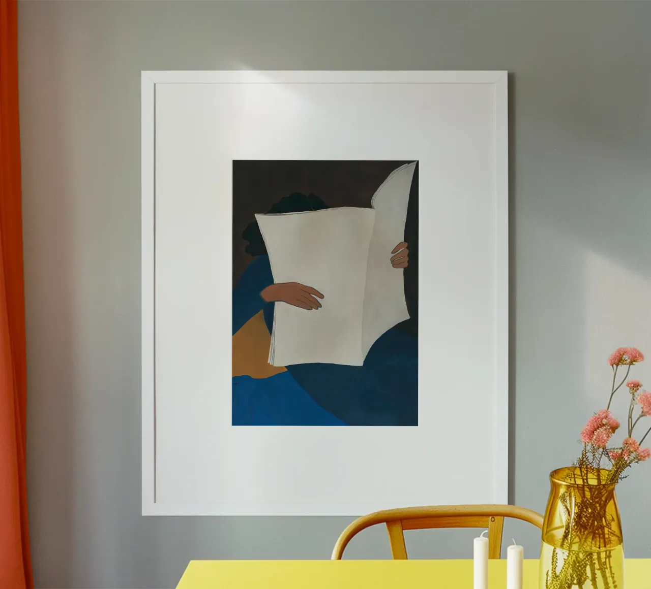 Materiale di lettura Libro di lettura di Hanna Peterson poster con telaio in alluminio da Davidprint