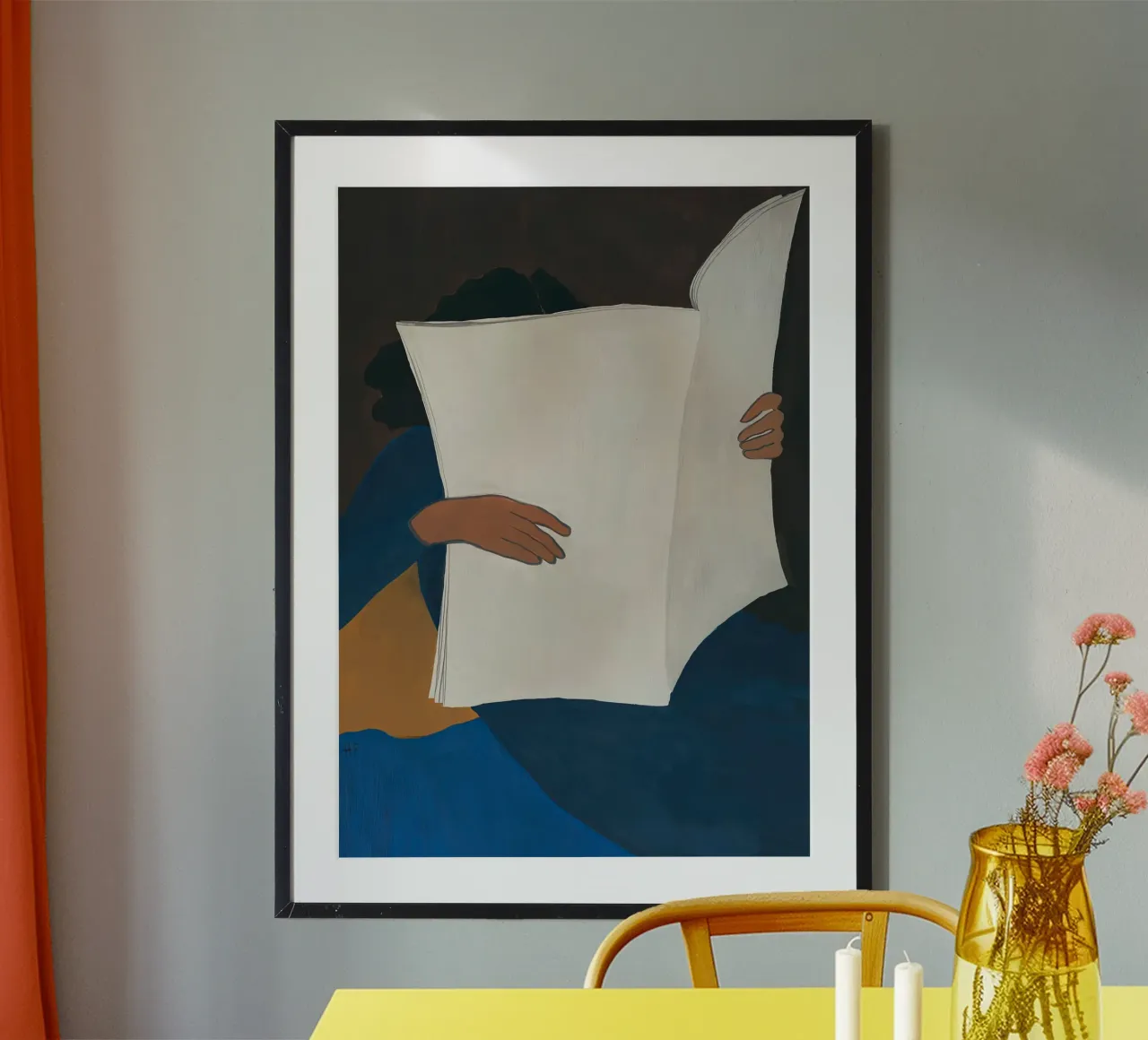 Materiale di lettura Libro di lettura di Hanna Peterson poster con telaio in alluminio da Davidprint