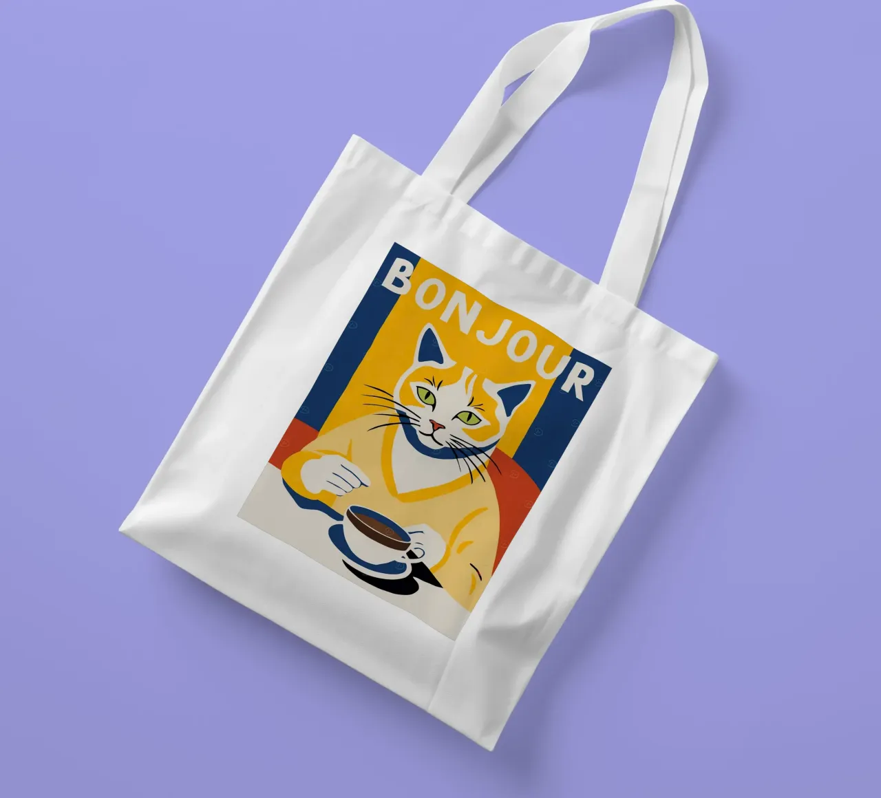 Bonjour Coffee tote bag by Arjun