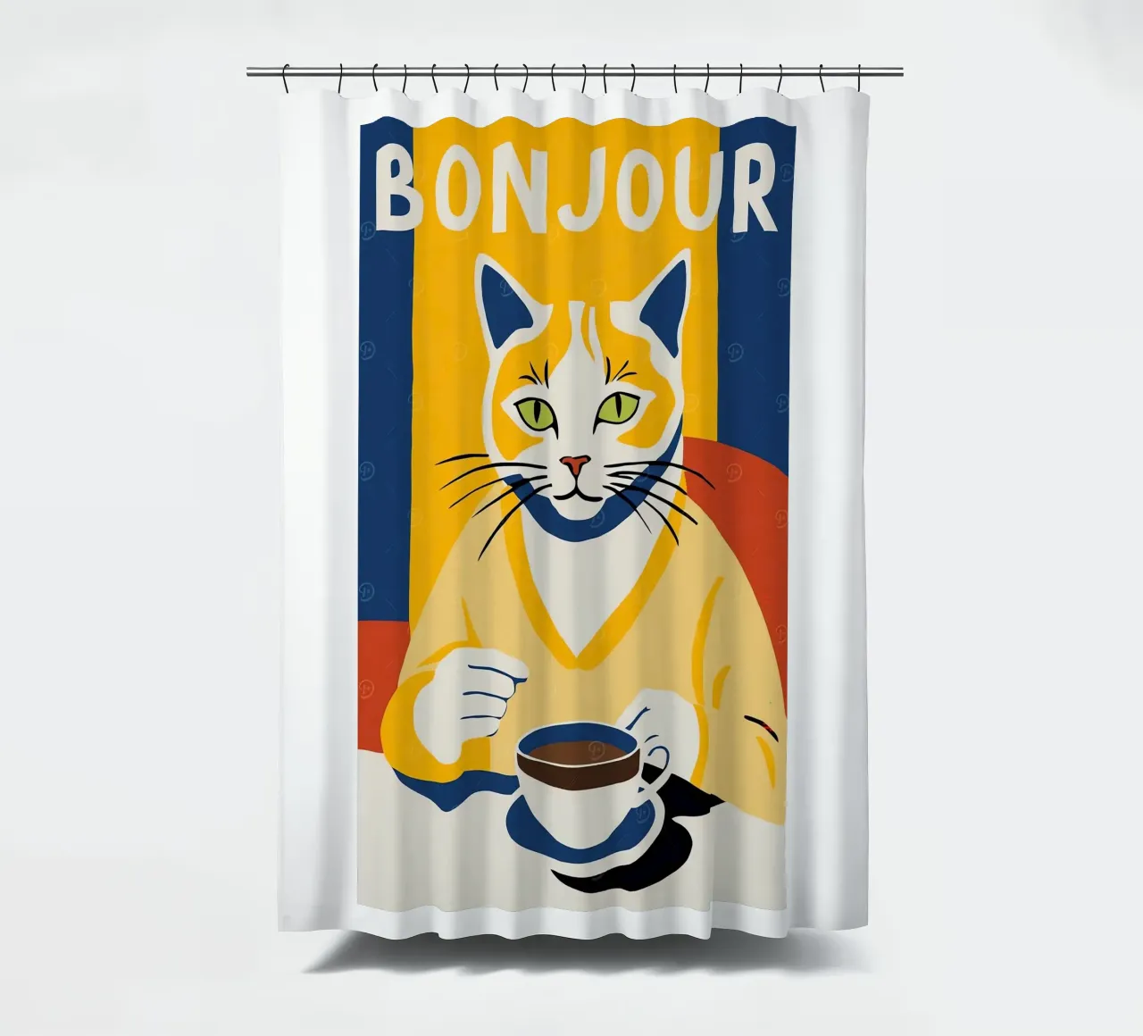 Bonjour Kaffee Duschvorhang von Arjun