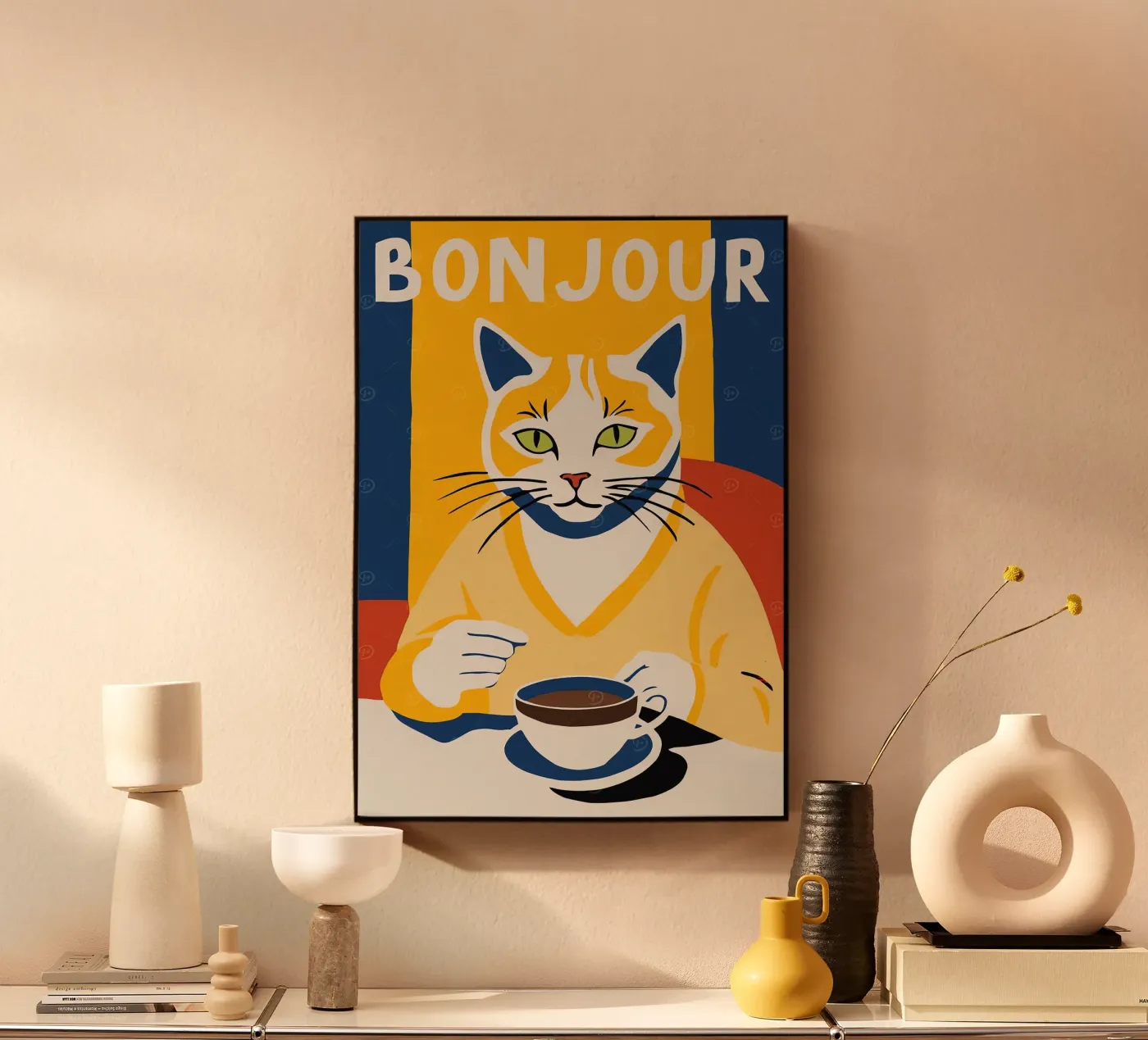Bonjour koffie acryl van Arjun