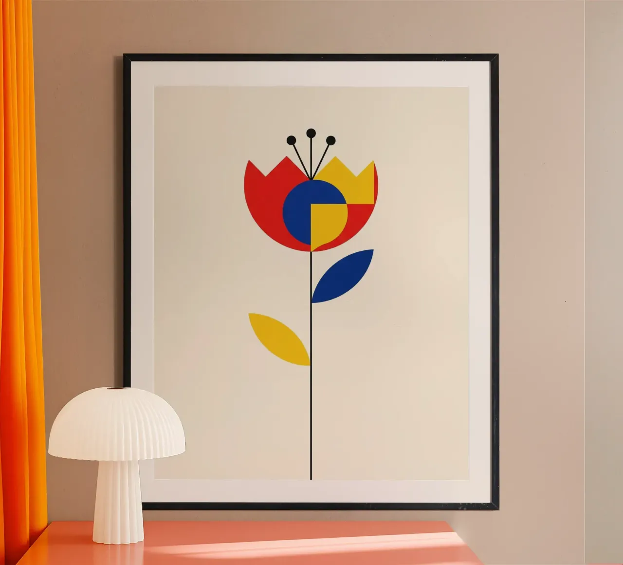 Floral bauhaus #067: Blooming Geometry poster con telaio in plastica da Zen Design