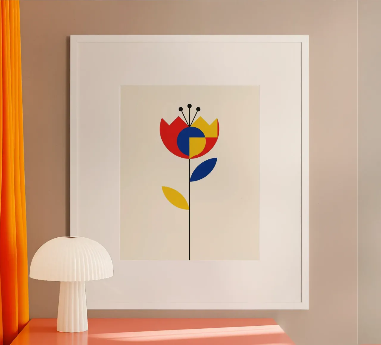 Floral bauhaus #067: Blooming Geometry poster con telaio in plastica da Zen Design