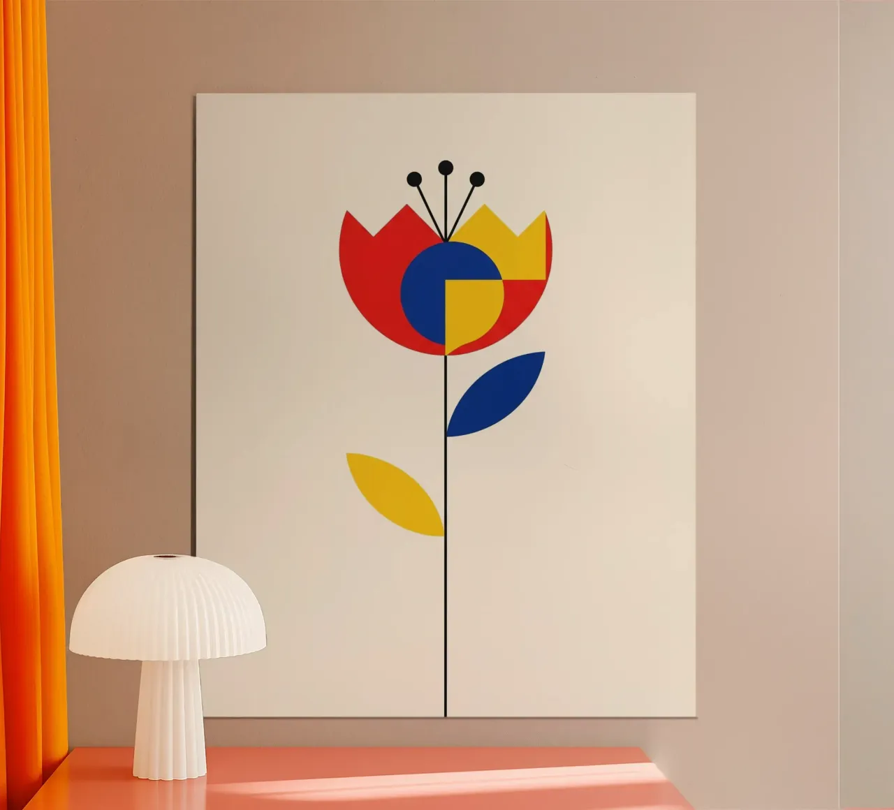 Floral bauhaus #067: Blooming Geometry poster con telaio in plastica da Zen Design