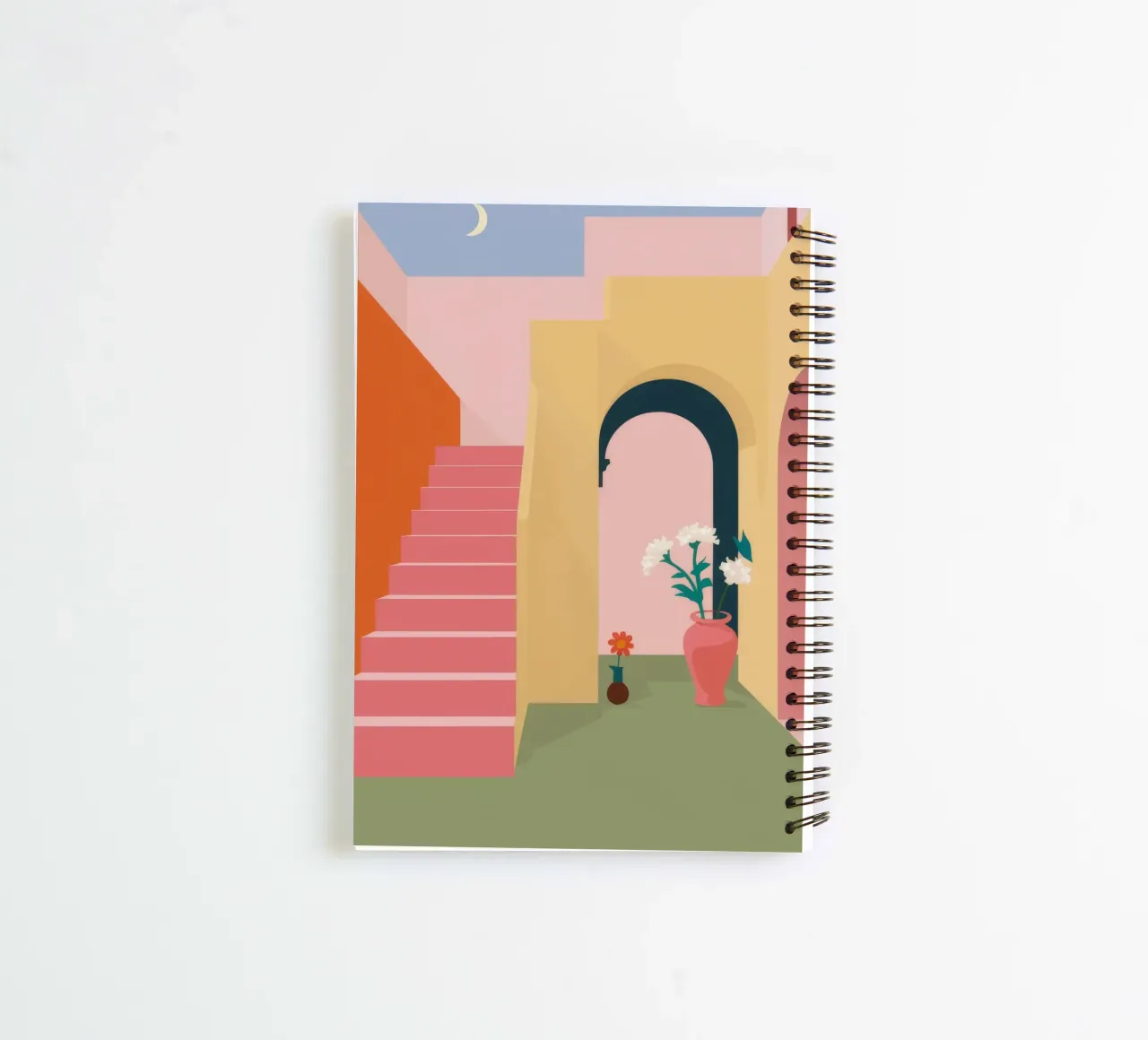 Pasos Rosa Quietud cuaderno de espiral de Muse Artworks