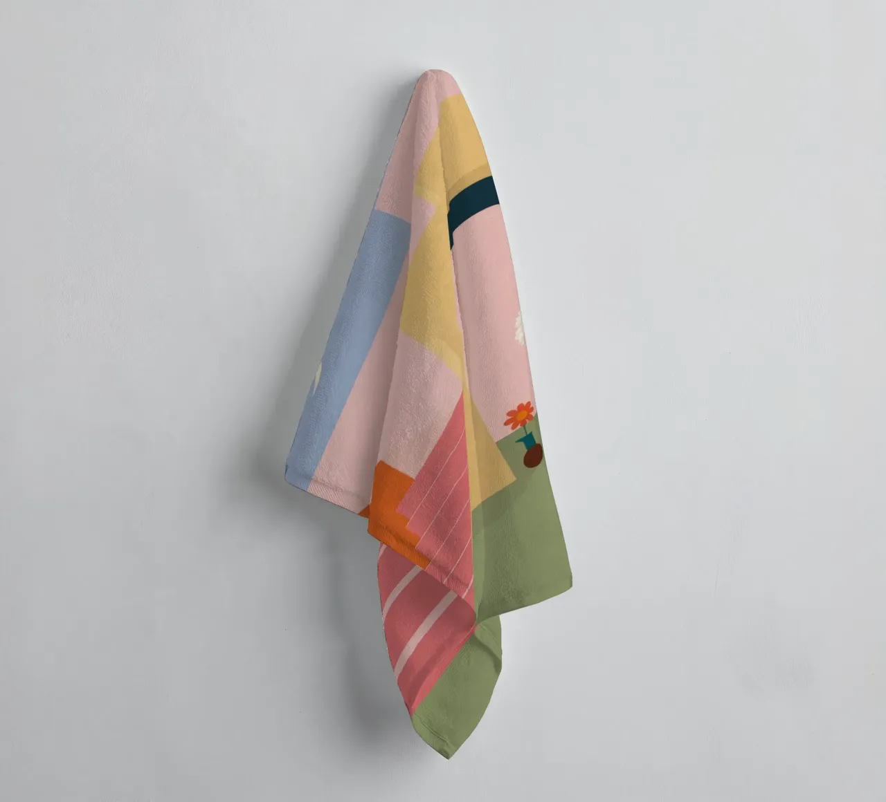 Pink Steps Stillness towel by Muse Artworks