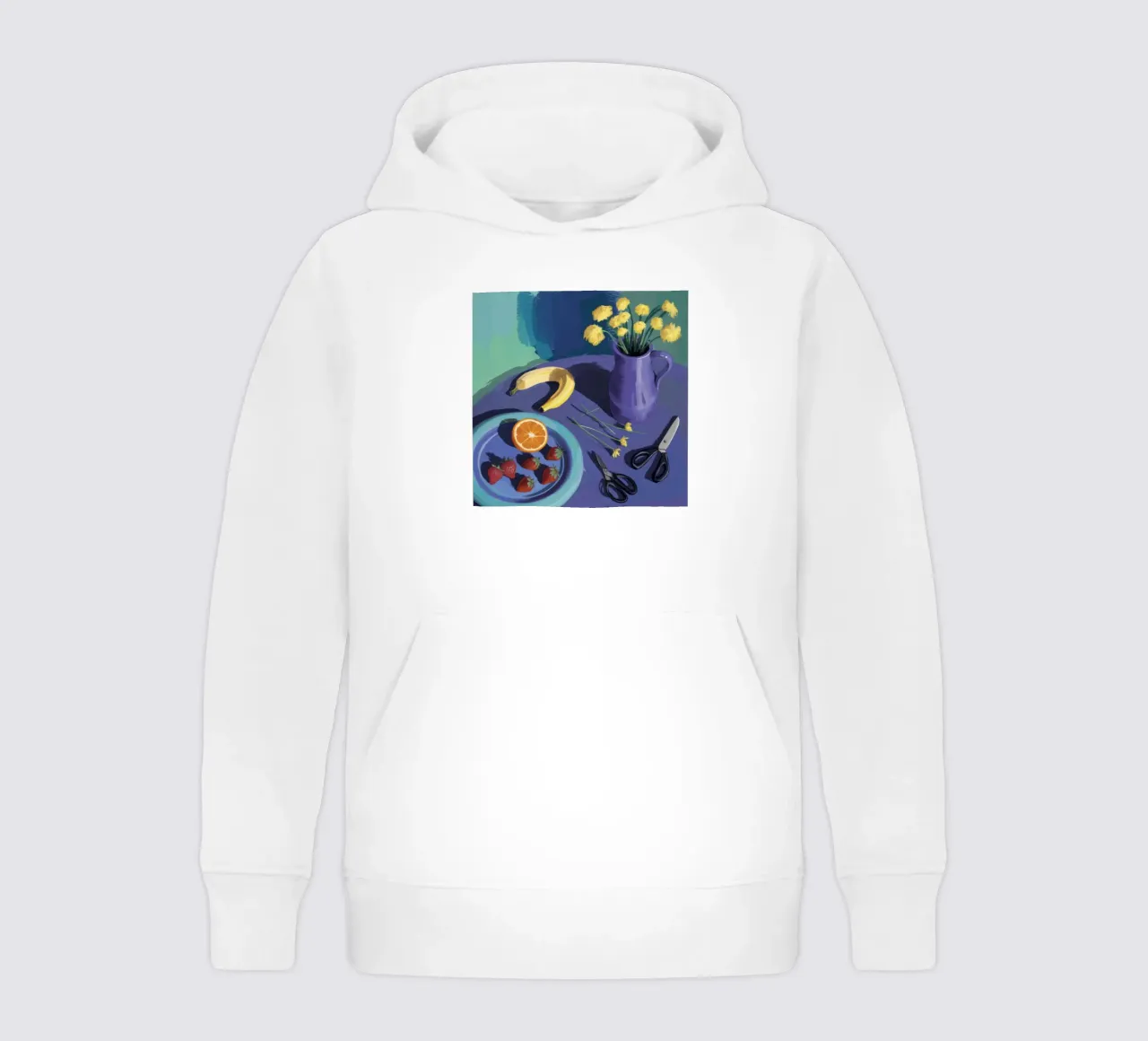 Strawberry Banana Scissors kids hoodie by Stone Decade
