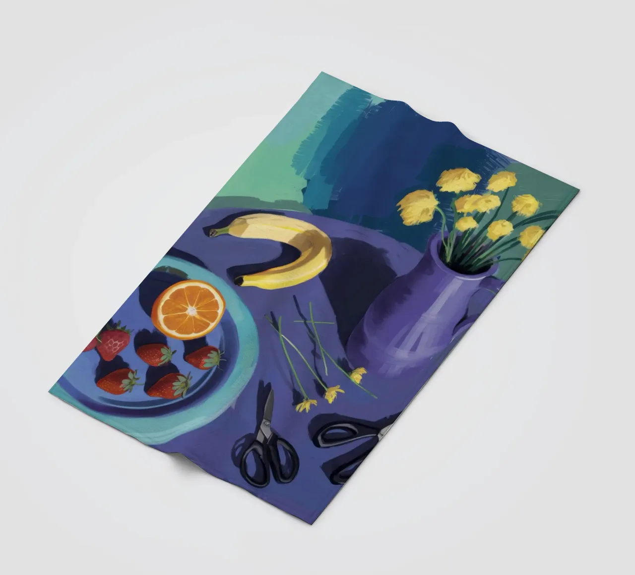 Strawberry Banana Scissors fleece blanket by Stone Decade