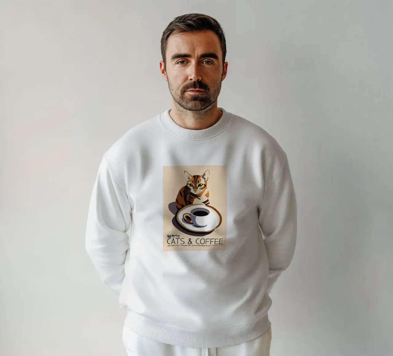 Gatto e caffè giapponese felpa da Arjun