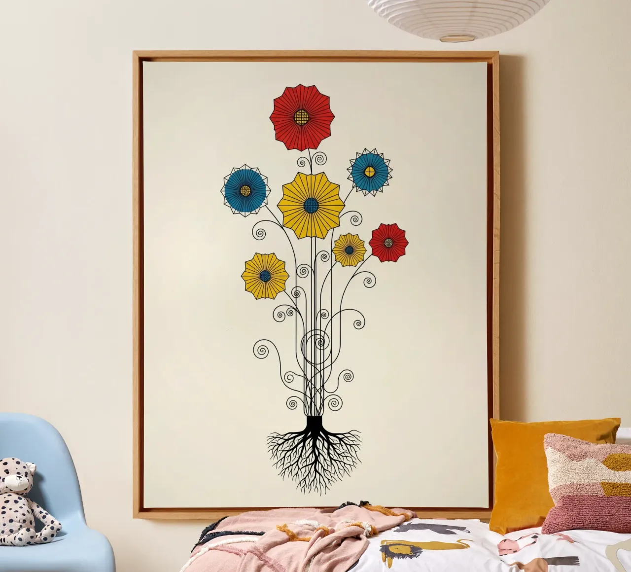 Floral bauhaus #069: A Burst of Joy tela con Cornice a cassetta da Zen Design