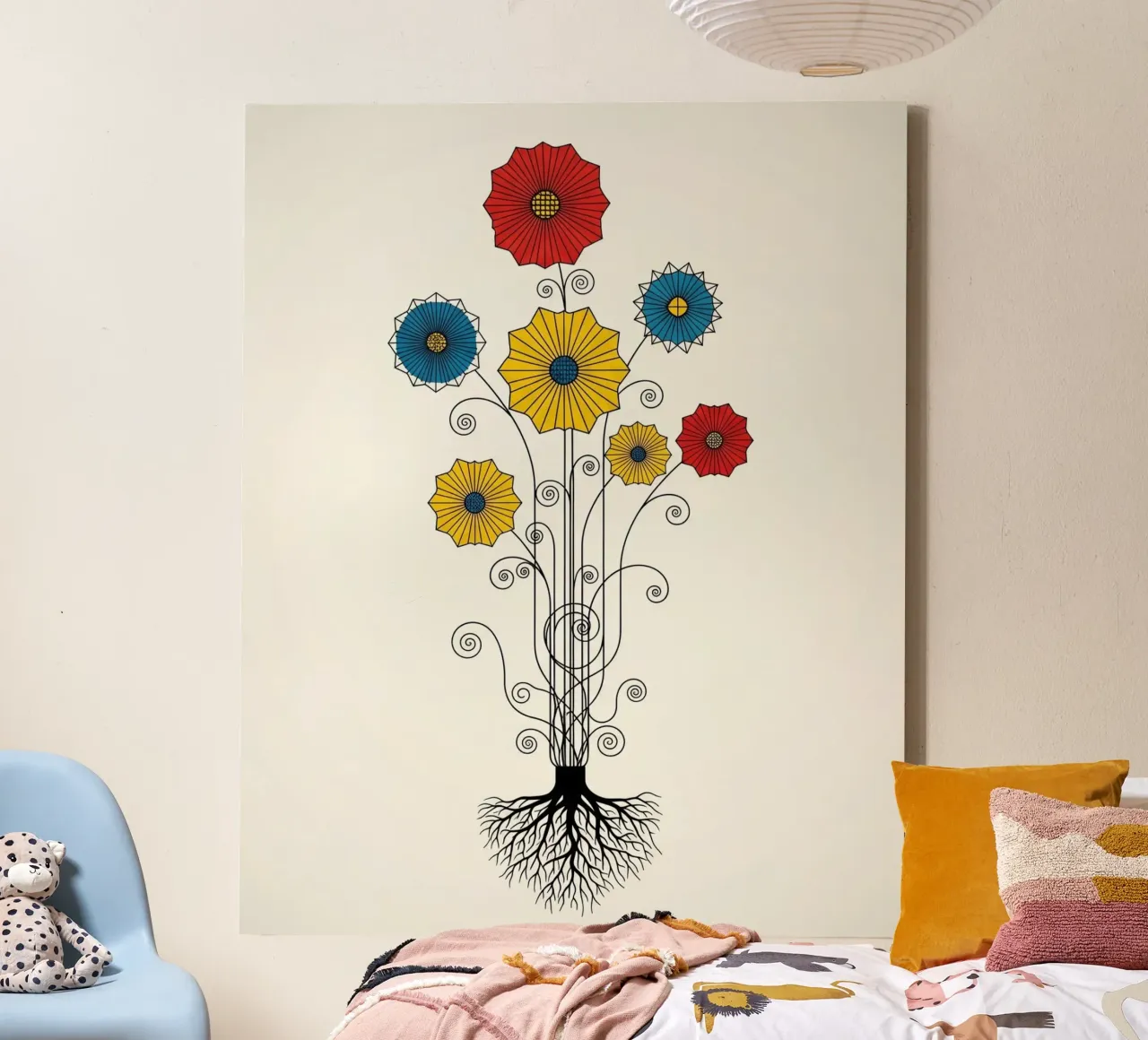 Floral bauhaus #069: A Burst of Joy tela con Cornice a cassetta da Zen Design