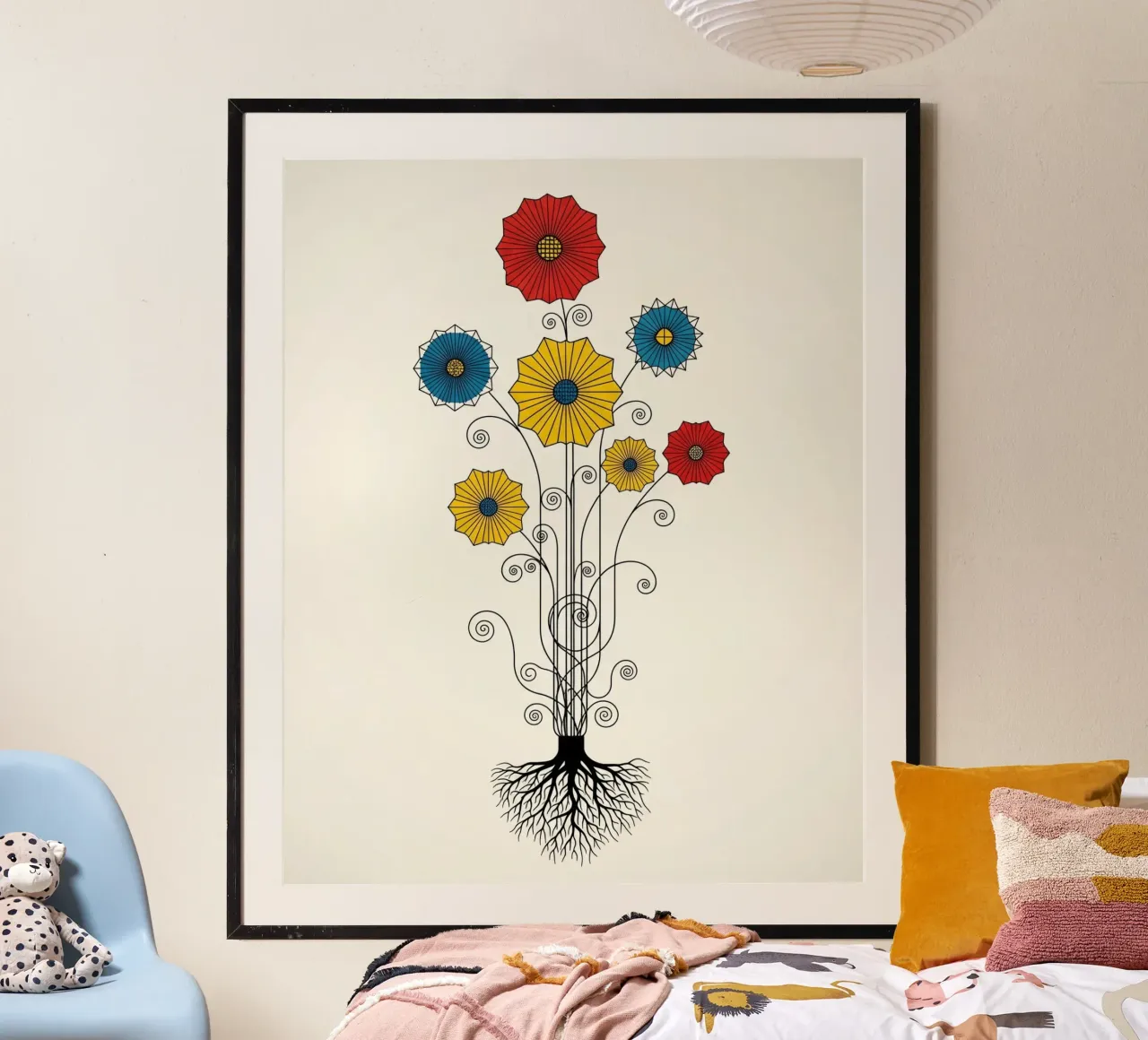 Floral bauhaus #069: A Burst of Joy poster da Zen Design