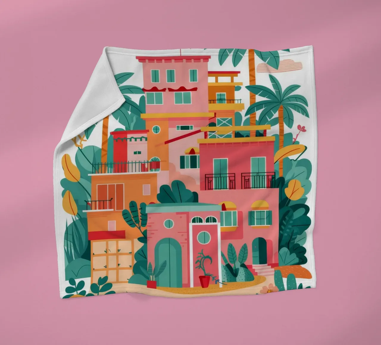 Kleurrijke Favela-heuvel fleecedeken van FadeAura