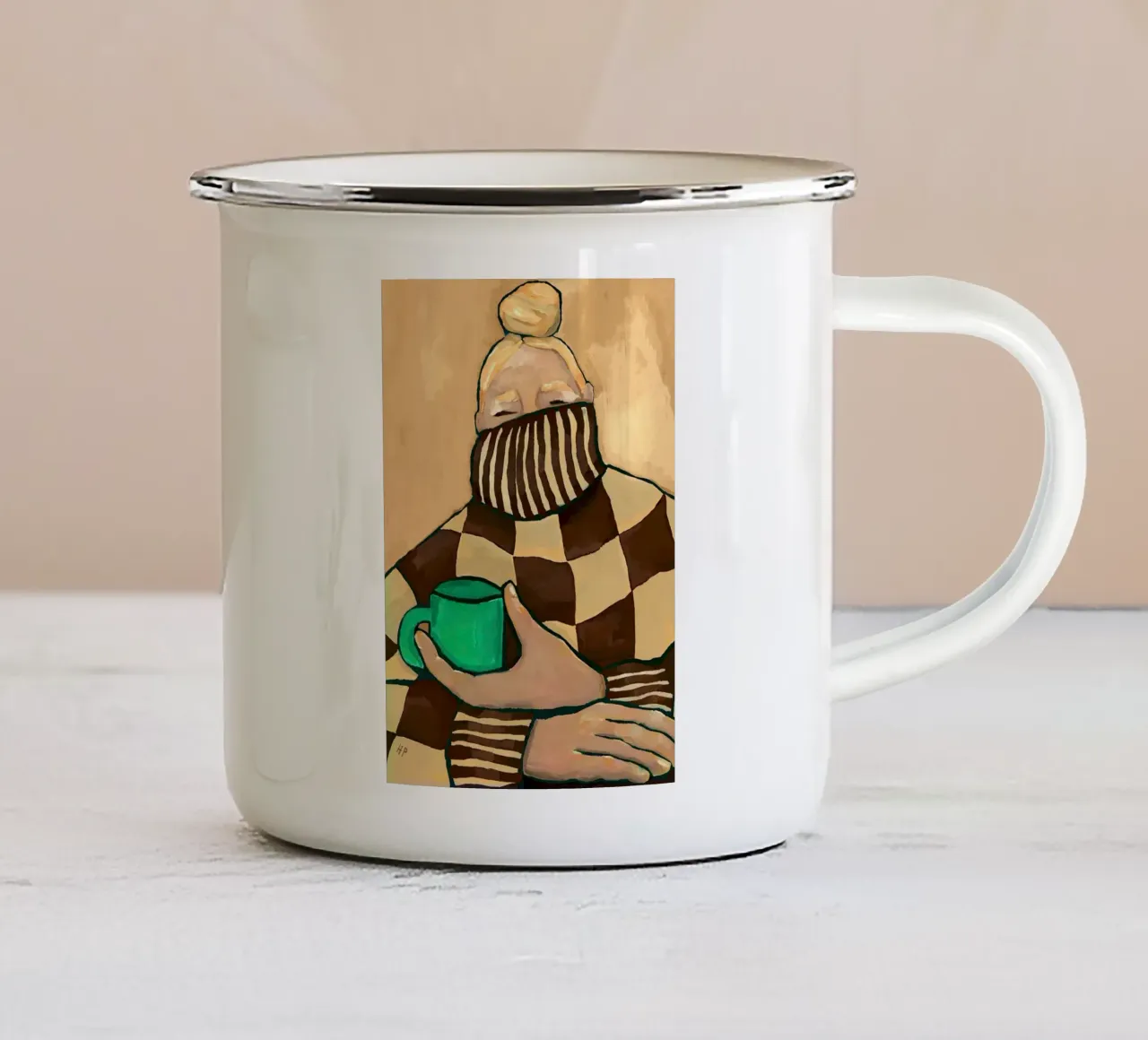 Hanna Peterson Tè verde e assegni tazza in smalto da Davidprint