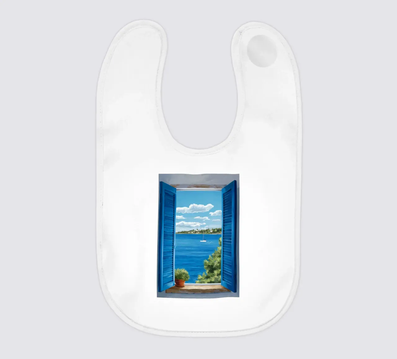 Blaue Jalousie Meer Babylätzchen von FadeAura
