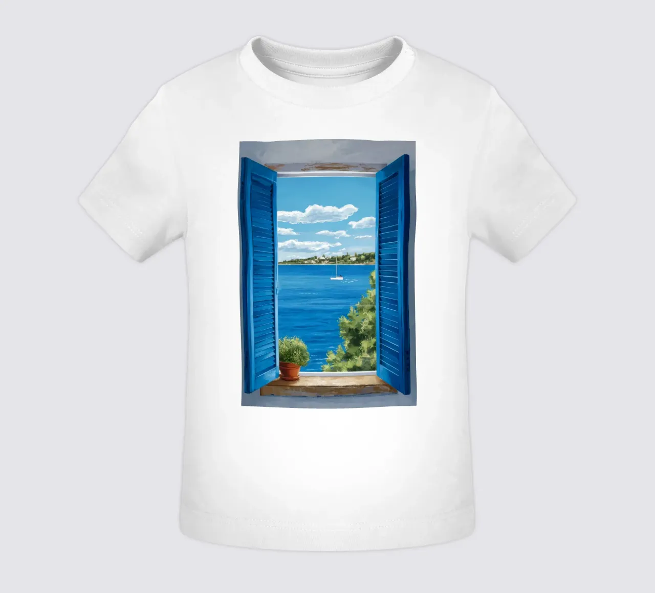 Blue Shutter Sea baby t-shirt by FadeAura