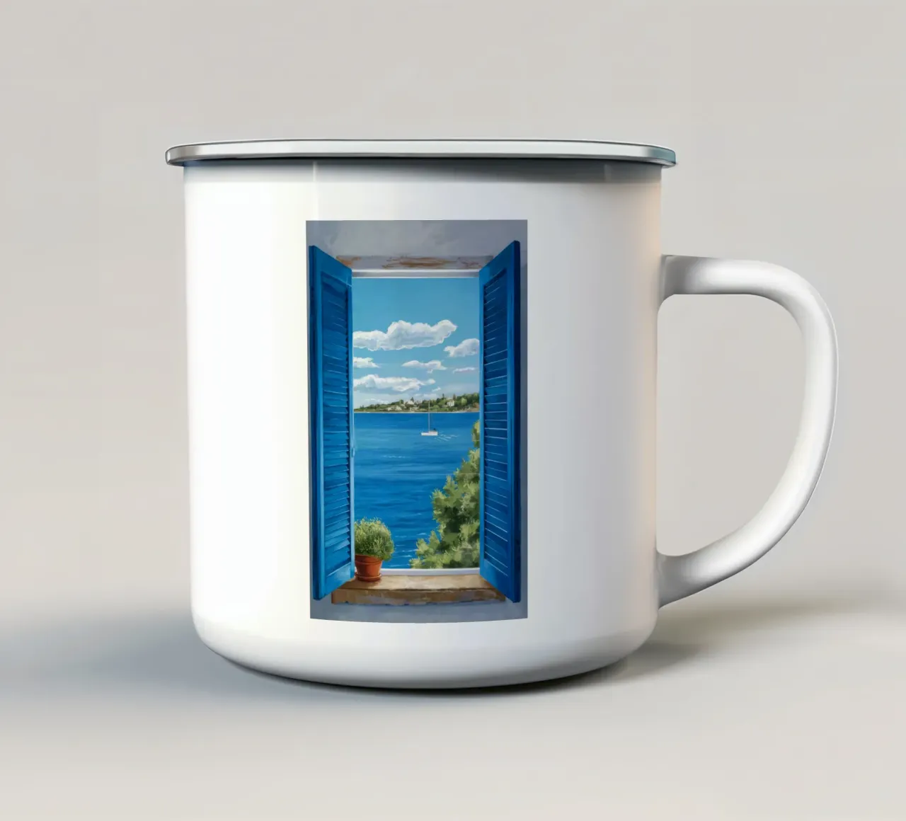 Mare blu dell'otturatore tazza in smalto da FadeAura