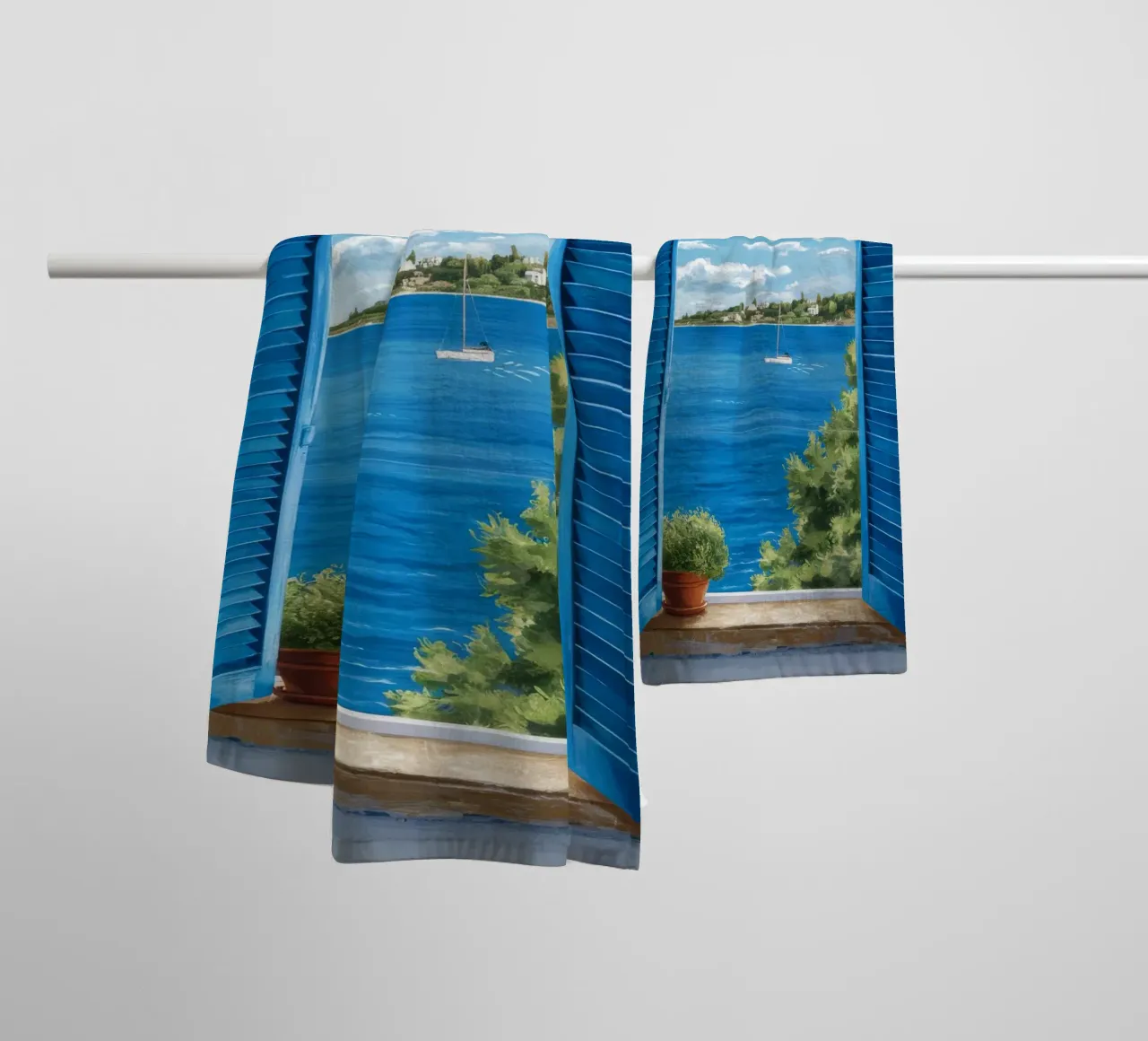 Blaue Jalousie Meer Handtuch von FadeAura