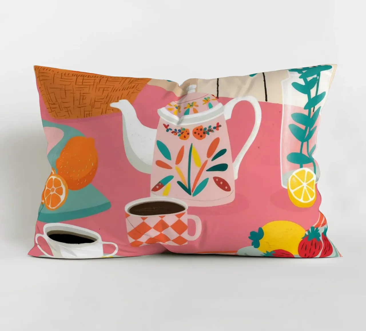Crema di frutta per l'ora del tè cuscino da Muse Artworks