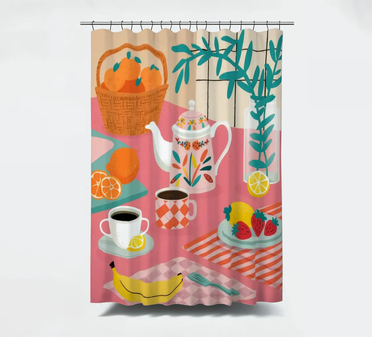 Crema di frutta per l'ora del tè tenda da doccia da Muse Artworks