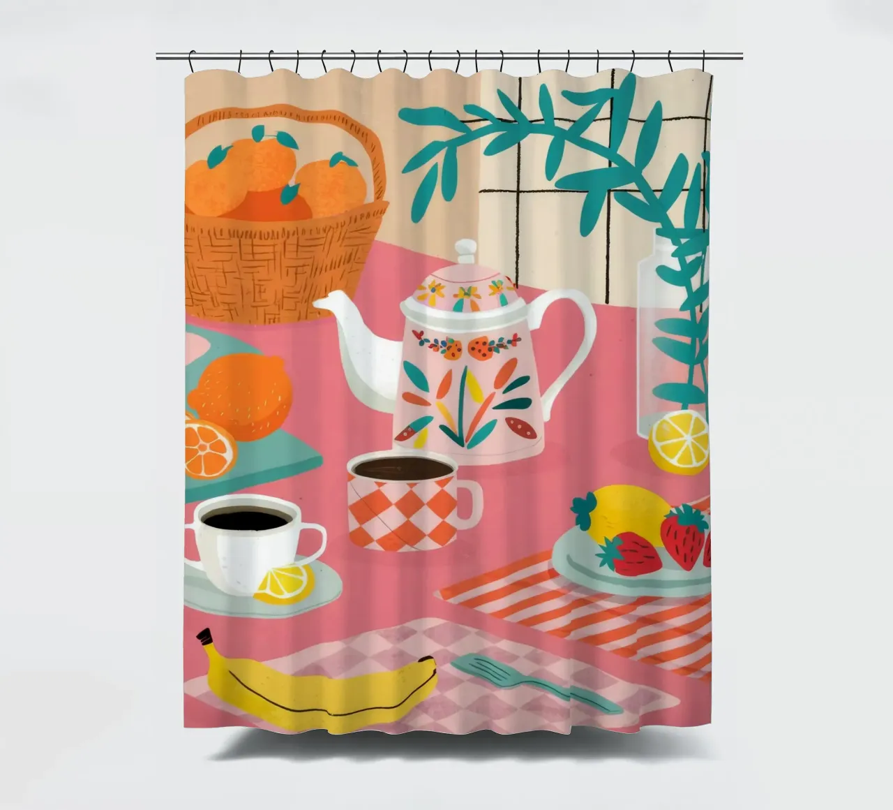 Crema di frutta per l'ora del tè tenda da doccia da Muse Artworks